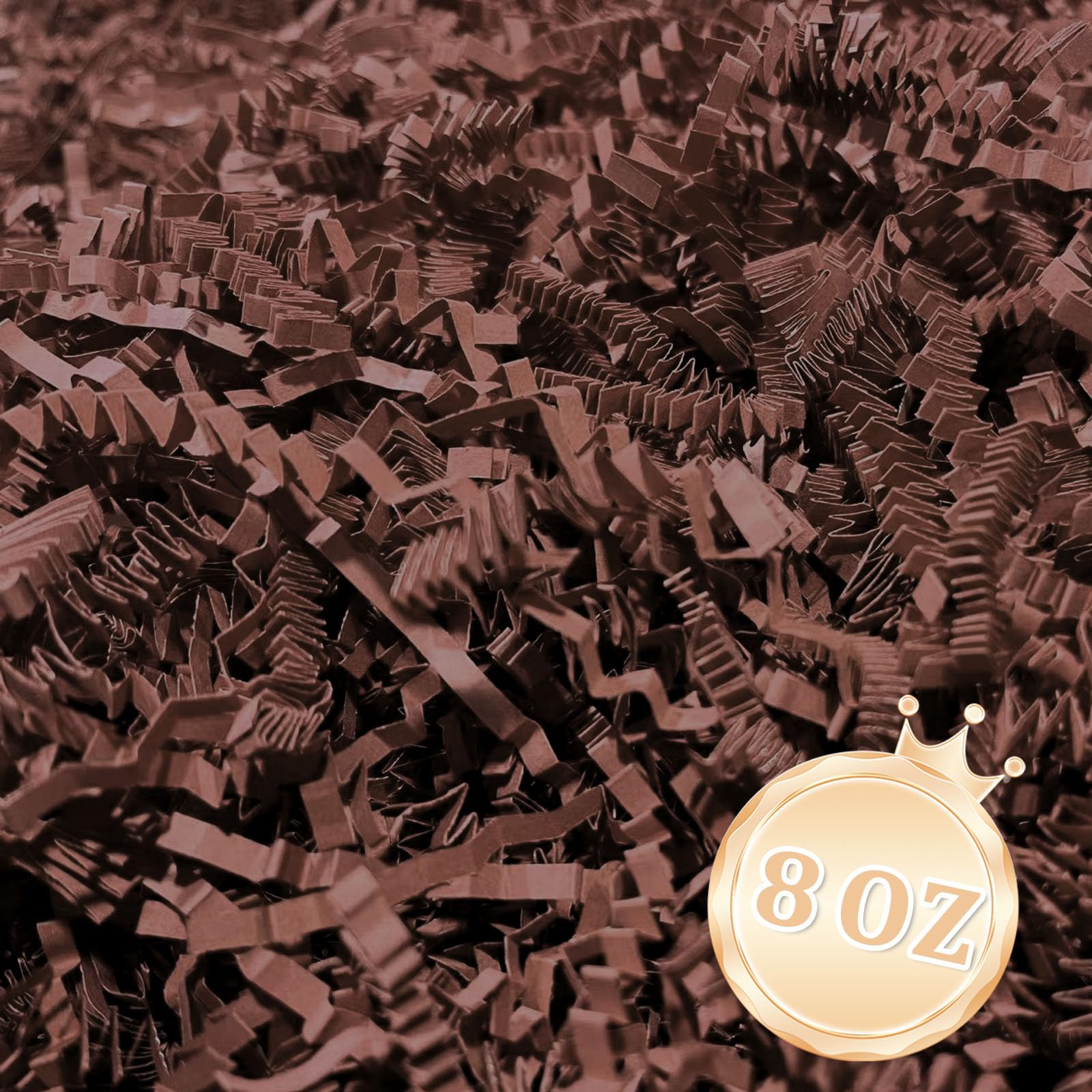 Zankubom 1/2LB Deep Brown Crinkle Cut Paper Shred Filler Great for Gift Wrapping, Deep Coffee Basket Fillers, Birthday, Gift Wrapping, Halloween Thanksgiving Christmas Party Decor Filling Supplies