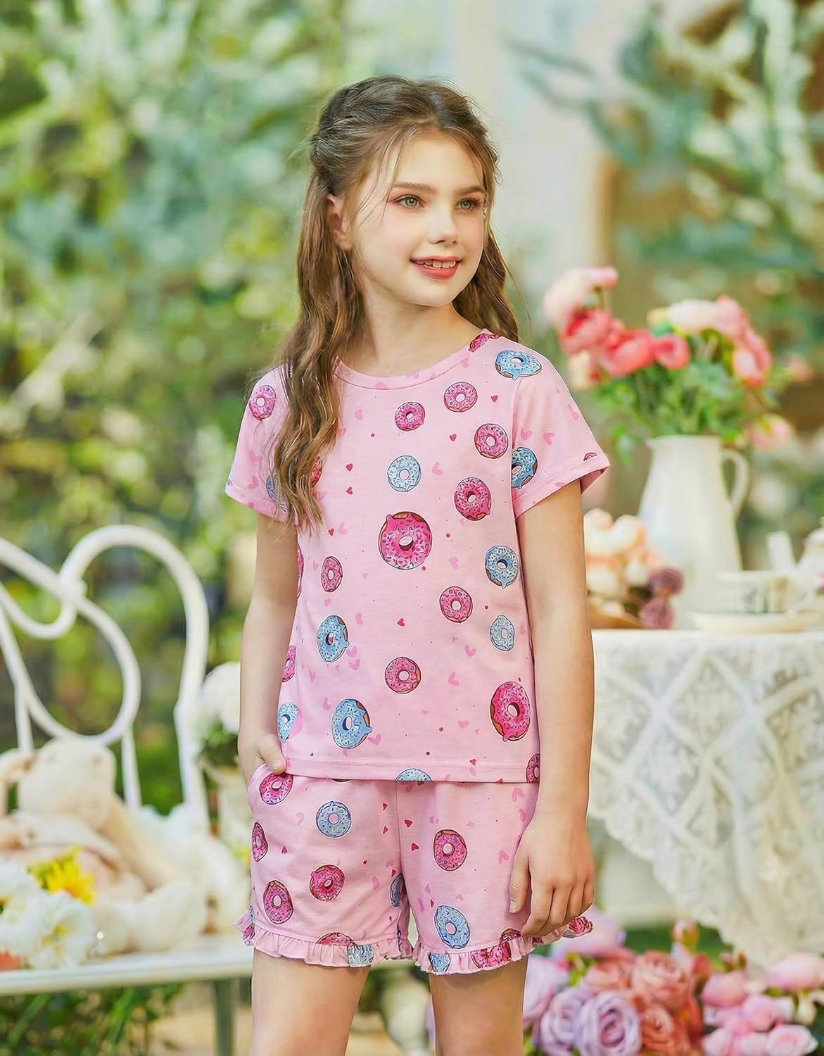 Arshiner Girls 2-Piece Tie Dye Pajamas Set Trendy Lounge Set Kids Sleepwear - Image 6