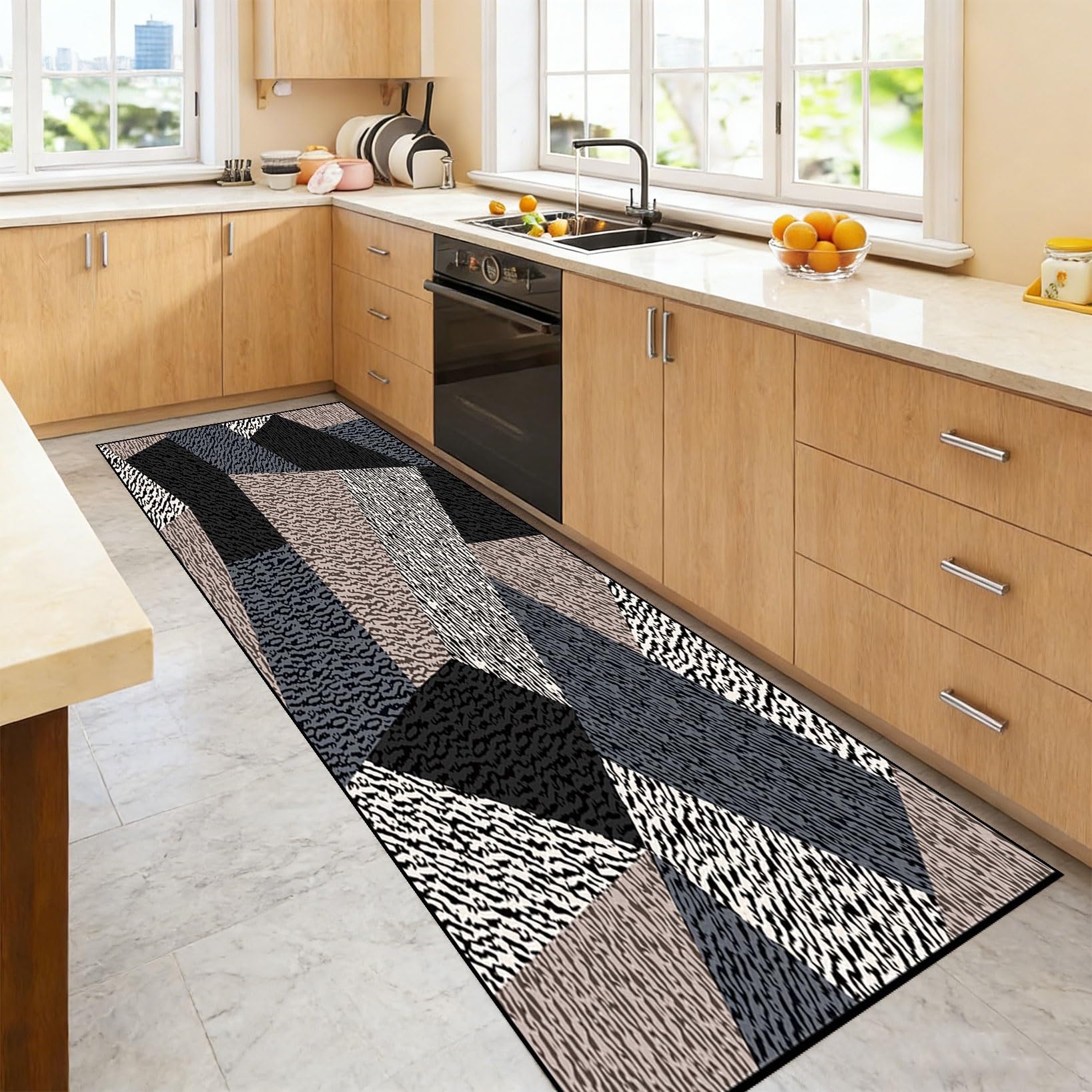 Alfombra de área moderna lavable de 60x240 cm con base de goma antideslizante