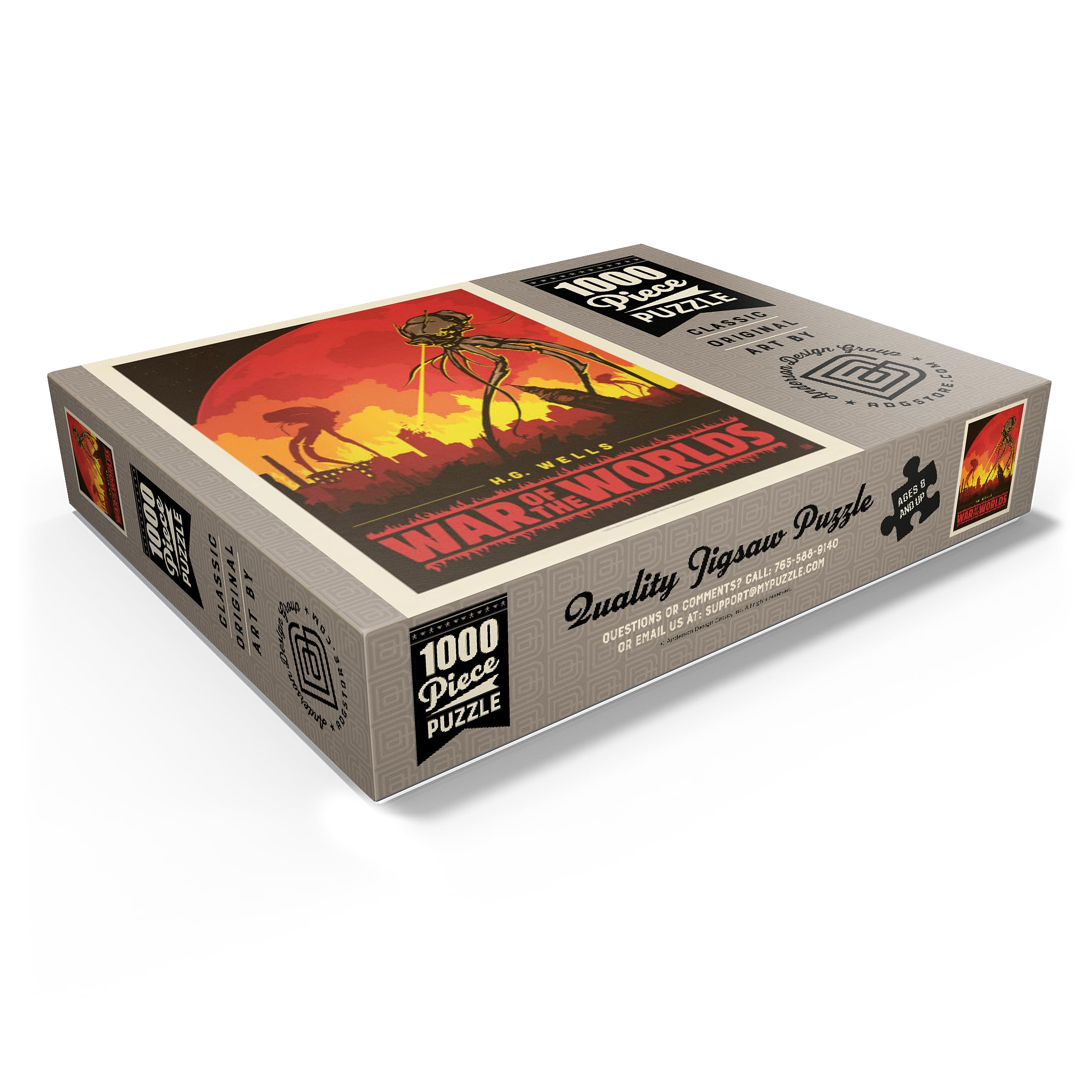 War of The Worlds: H.G. Wells, Poster vintage – Puzzle de 1000 pièces de qualité supérieure – Fabriqué aux États-Unis