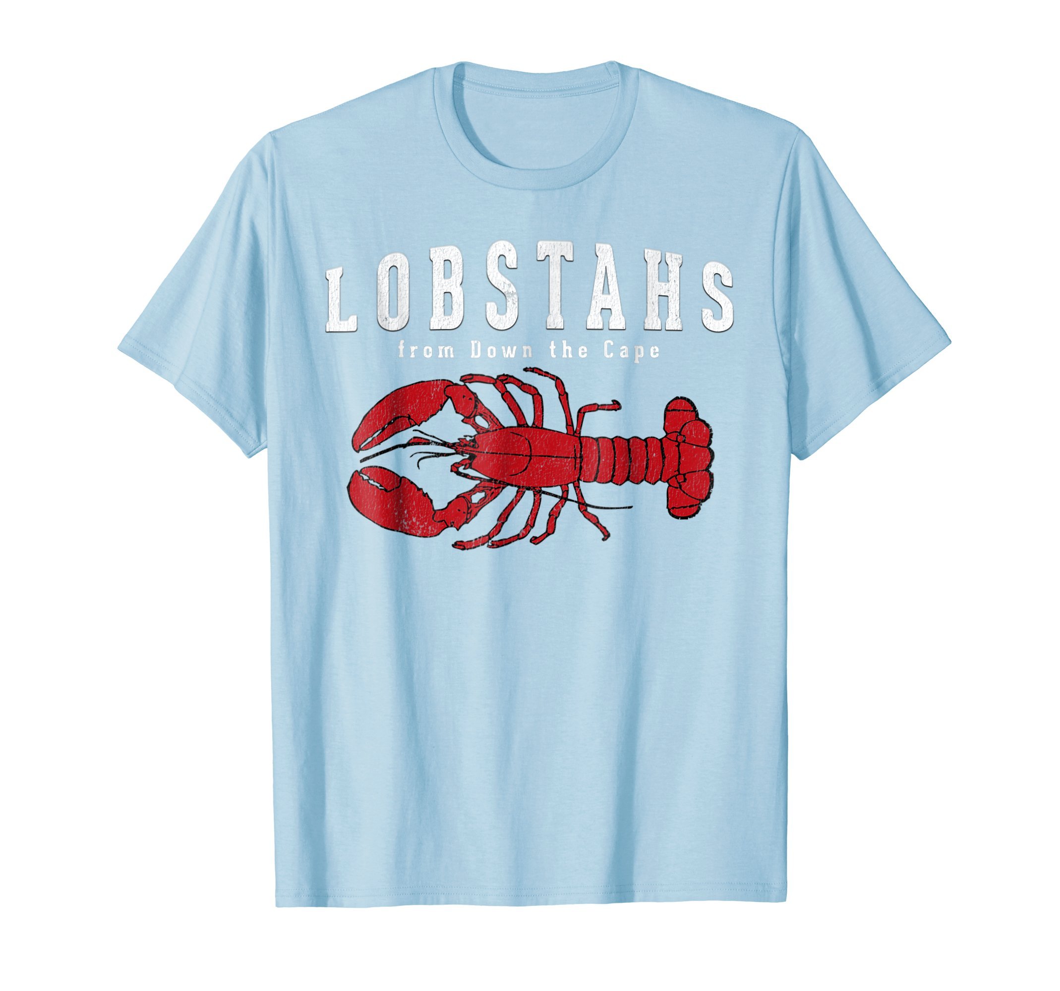 Funny Cape Cod Lobster LOBSTAHS Down Cape distressed T-Shirt