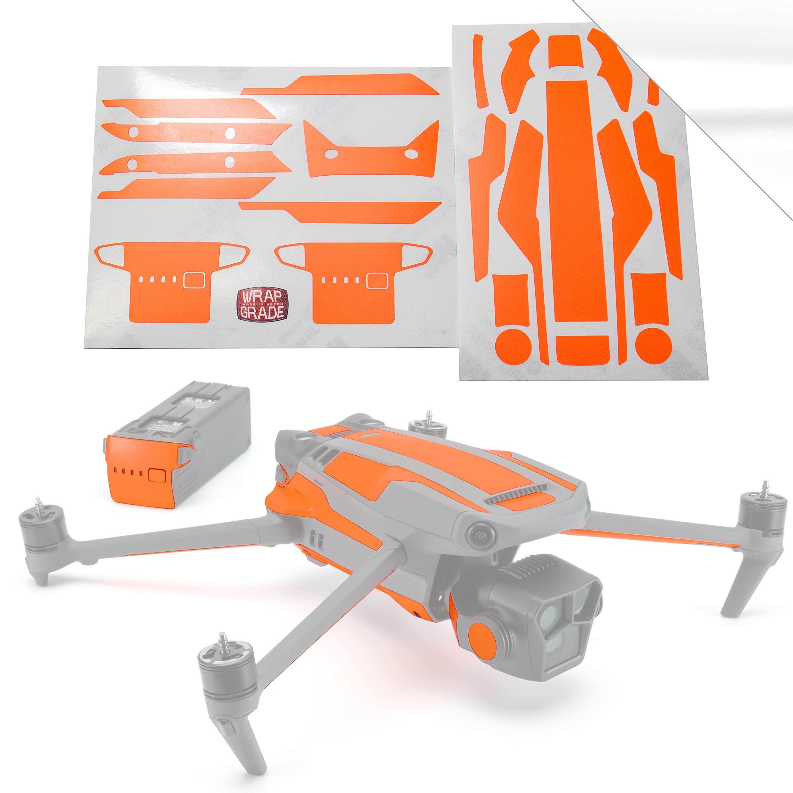 WRAPGRADE Skin Stickers for Mavic 3 Pro/Mavic 3 Classic | Accent Color (RACING WHITE/Pro)