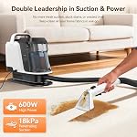 uwant Y100 Carpet and Upholstery Cleaner Spot Machine for Sofa, Car, Couch | Spot Cleaner,40 oz Dual Tank Design,18 Kpa,Self-Cleaning,Handheld,Lightweight & Portable,with 3 Brush Heads and 500ml Cleaner