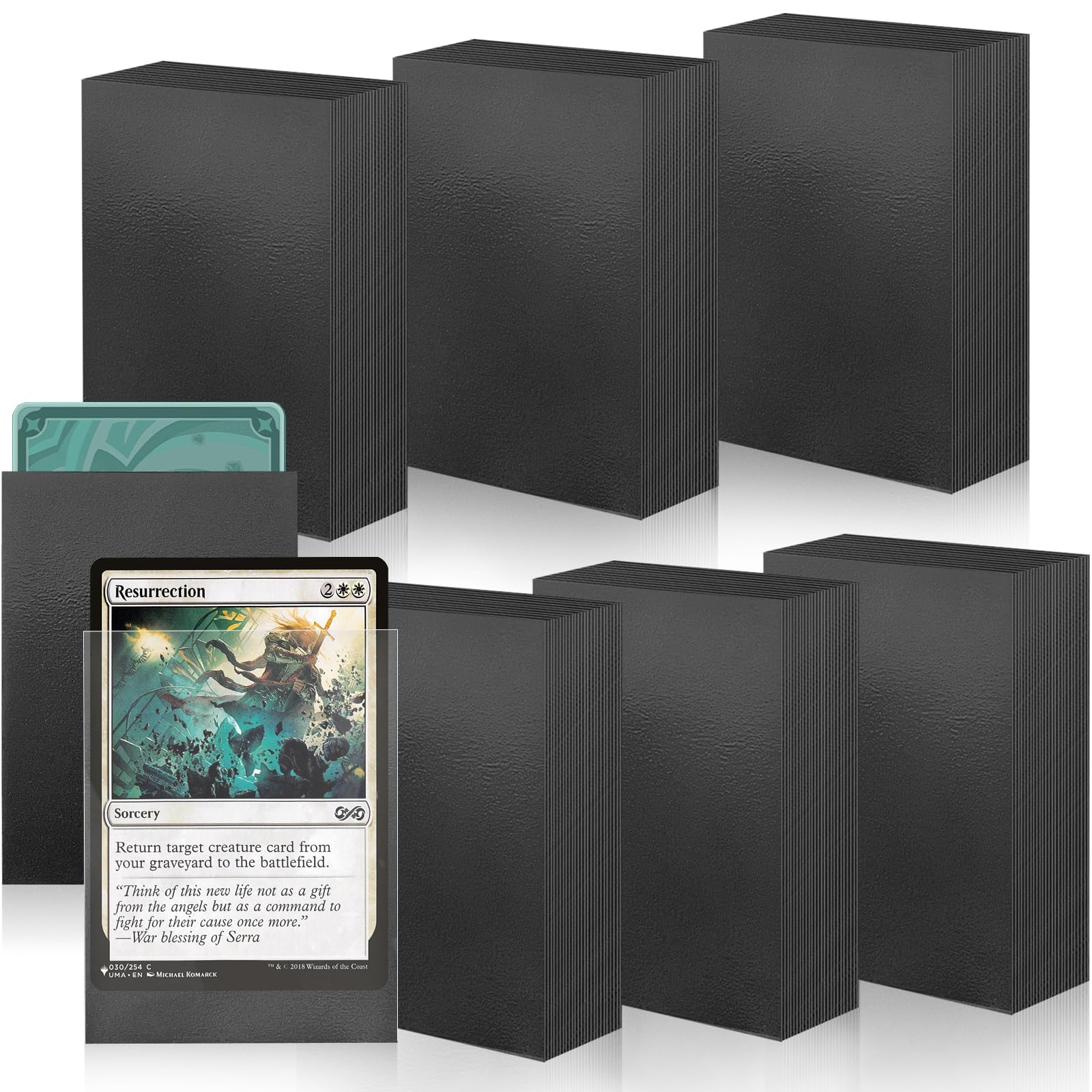 Flying Pottery 300 Stück Kartenhüllen sleeves, 66 x 91mm Standardgröße Sammelkarten Karten Hüllen, für Trading Cards, Pokemon, Münzen, MTG, Sportkarten (Schwarz)