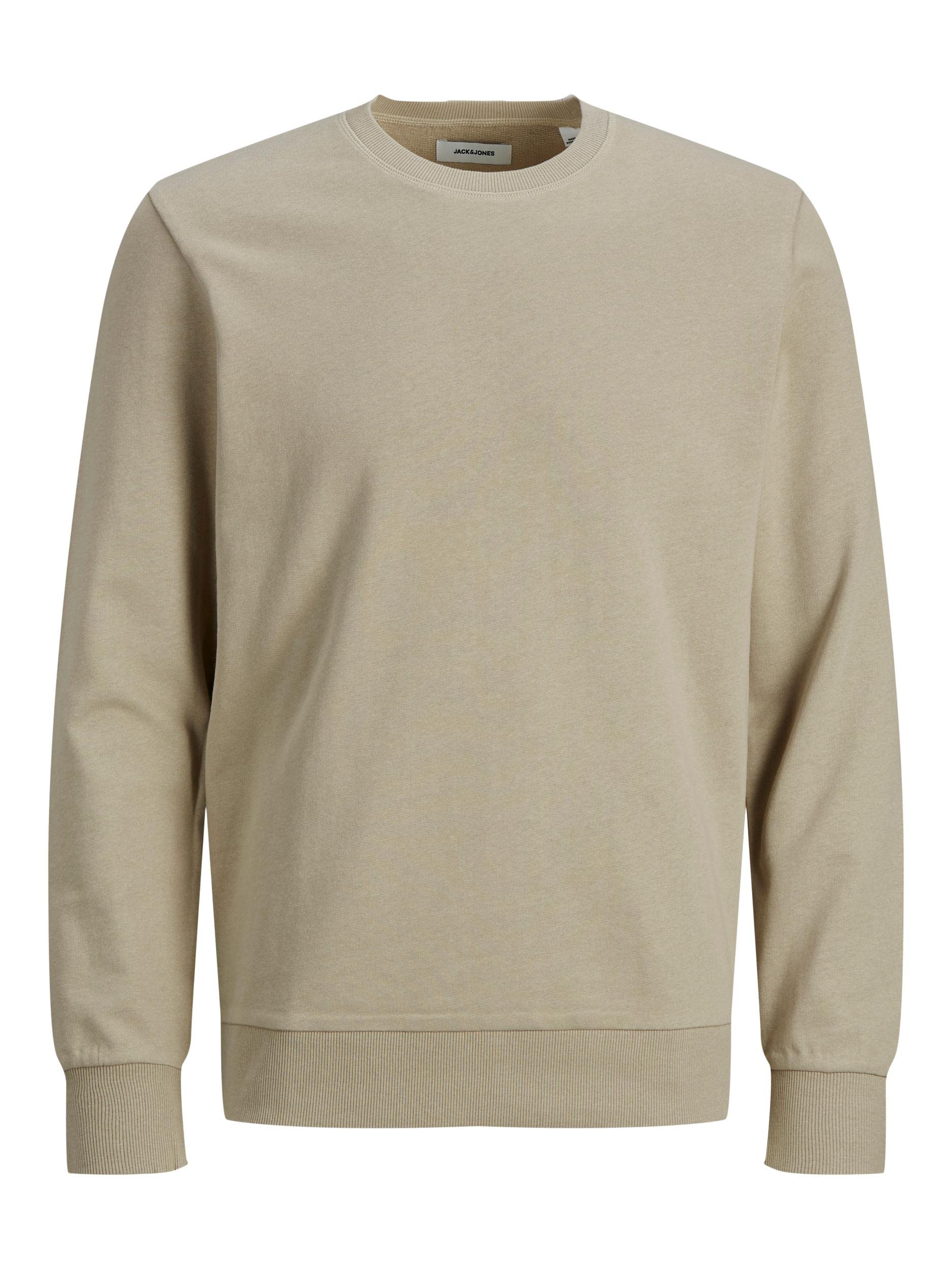 JACK & JONES Men's Jjeholmen Sweat Crew Neck Noos Sweatshirt, Crockery, S
