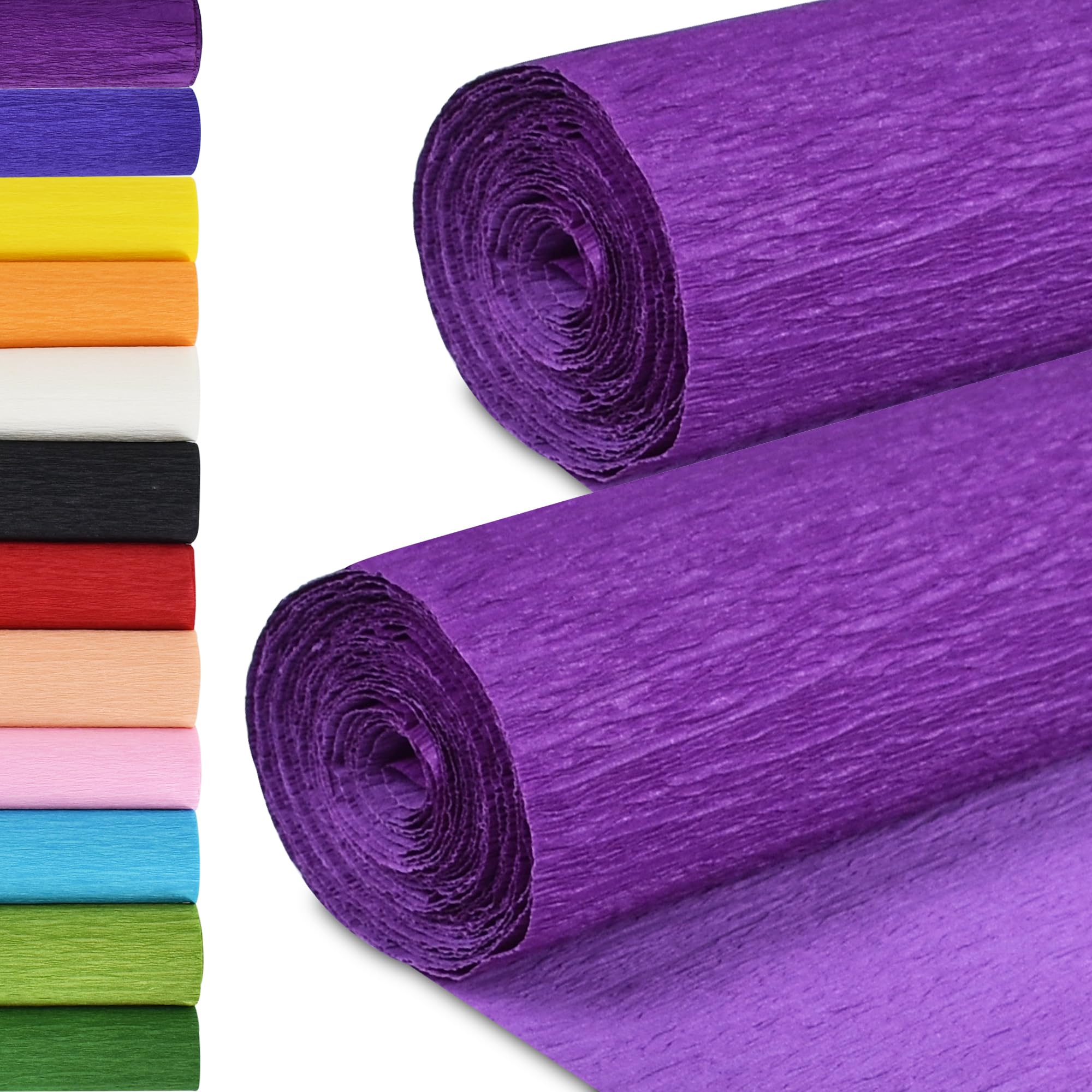 BEISHIDA Dark Purple Crepe Paper Roll, 2 Rolls Crepe Paper Sheet for Craft