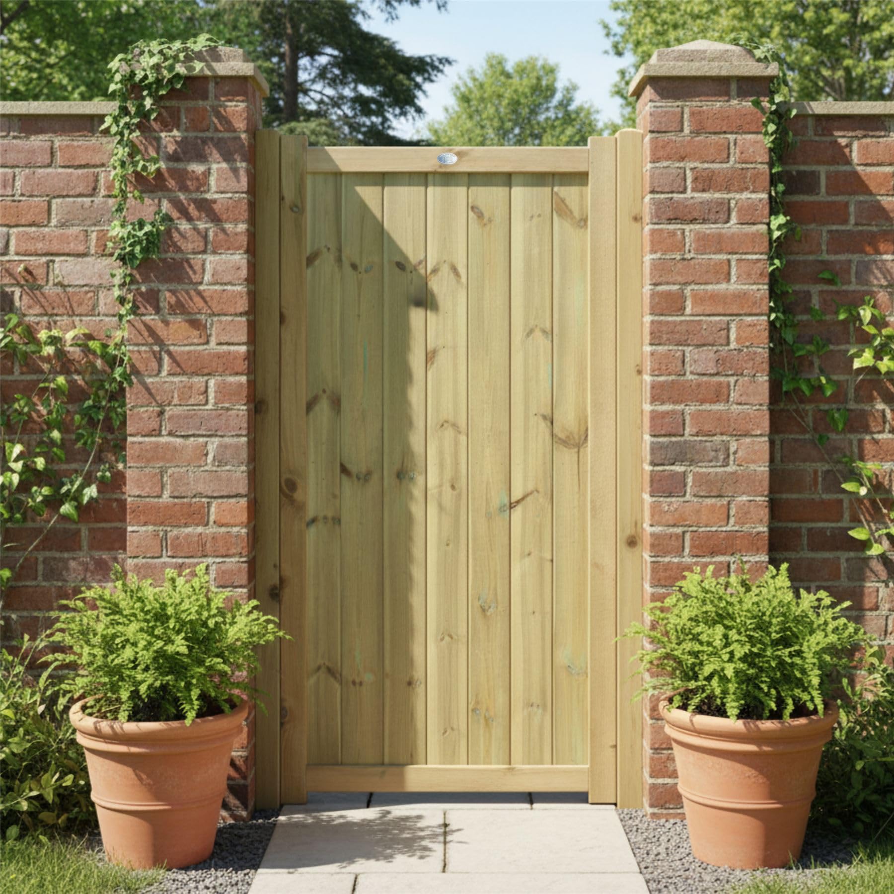 Premier Garden Supplies Decorative Garden Gate Ultimate Tongue & Groove H.6Ft X W.3Ft Vertical Smooth-Planed Fully Framed Treated Timber Door from B&Q