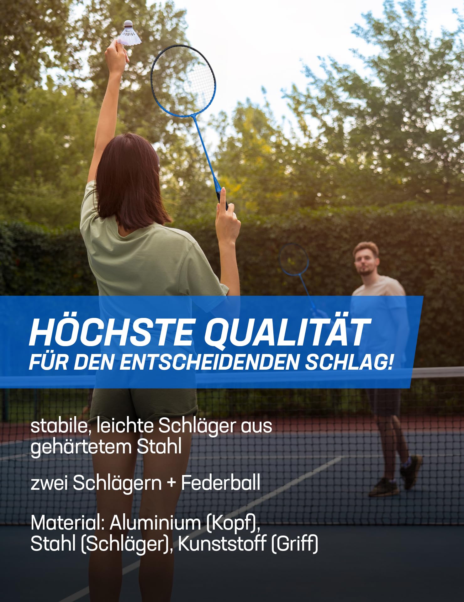 Set De 2 Raquettes De Badminton JELEX - Avec Volant Et Sac De Transport - Léger Et Solide - Pour Débutants