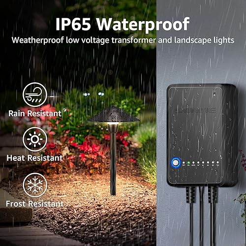 Miniatura 7 de SUNVIE Kit de Iluminación LED Todo en Uno para Senderos, Paquete de 8 Luces de Paisaje de Bajo Voltaje con Transformador y Cable 162 AWG de 100