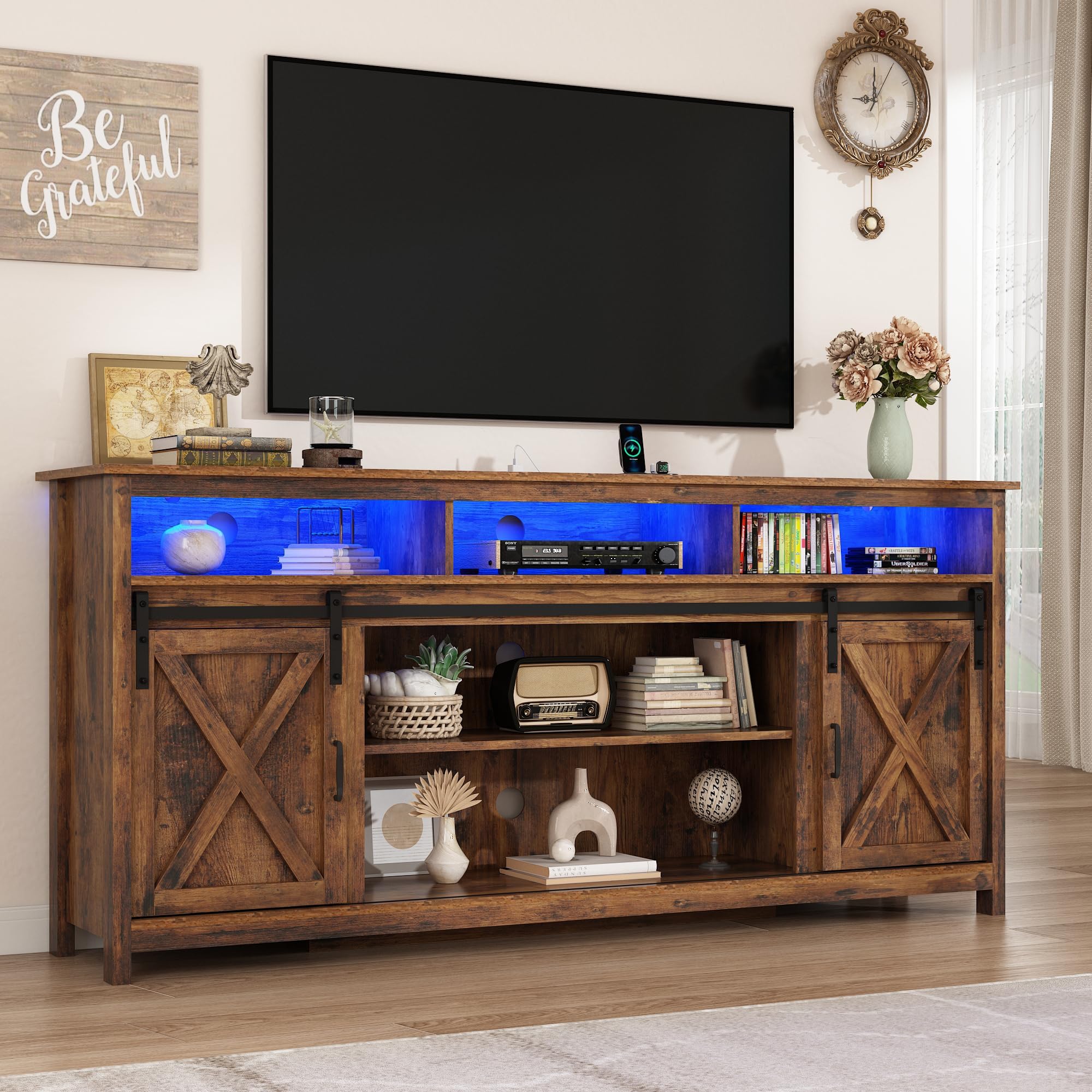 57' LED Farmhouse TV Stand