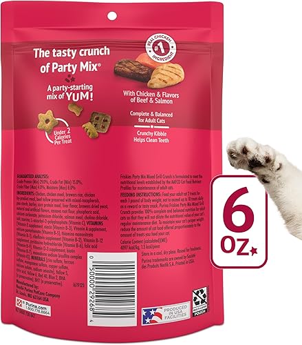 Miniatura 7 de Purina Friskies Cat Treats, Party Mix Mixed Grill Crunch - (Pack of 6) 6 oz. Pouches