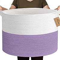 Vista 12 de Cesta de cuerda extra grande, cesta de almacenamiento de mimbre tejida XXXL, organizador y almacenamiento de juguetes para habitación de niños