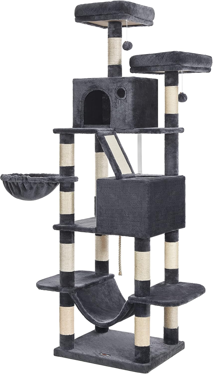 FEANDREA Cat Tree, 81.1Inch Large Cat Tower with 13