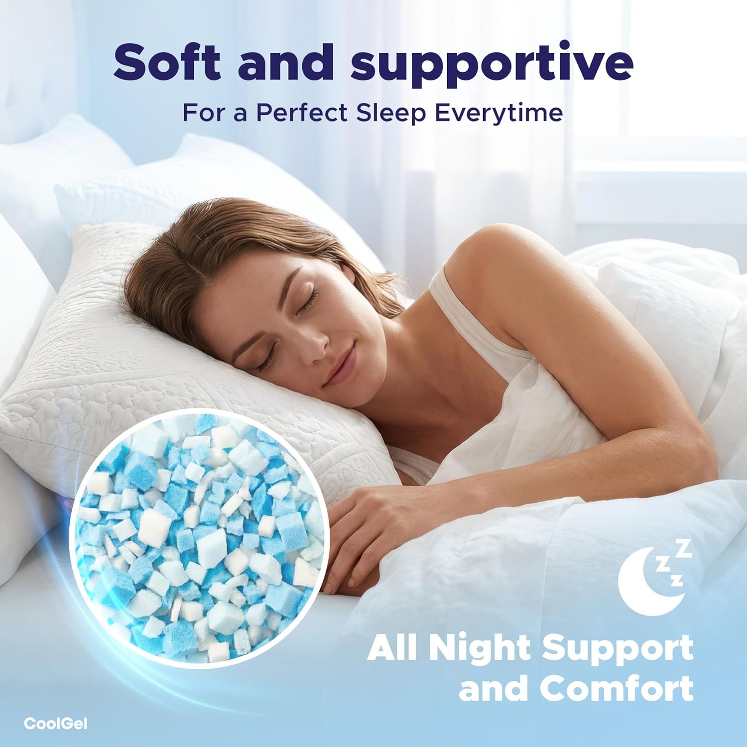 Cool Gel Shredded Memory Foam Refill 3 lb, Cooling Gel Infused Bean Bag Filler for Pillows, Dog Beds, Couch Cushions