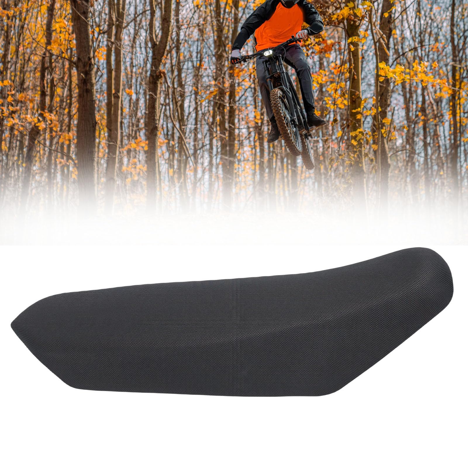 PU Leather Motorcycle Seat Cushion High Durability Black
