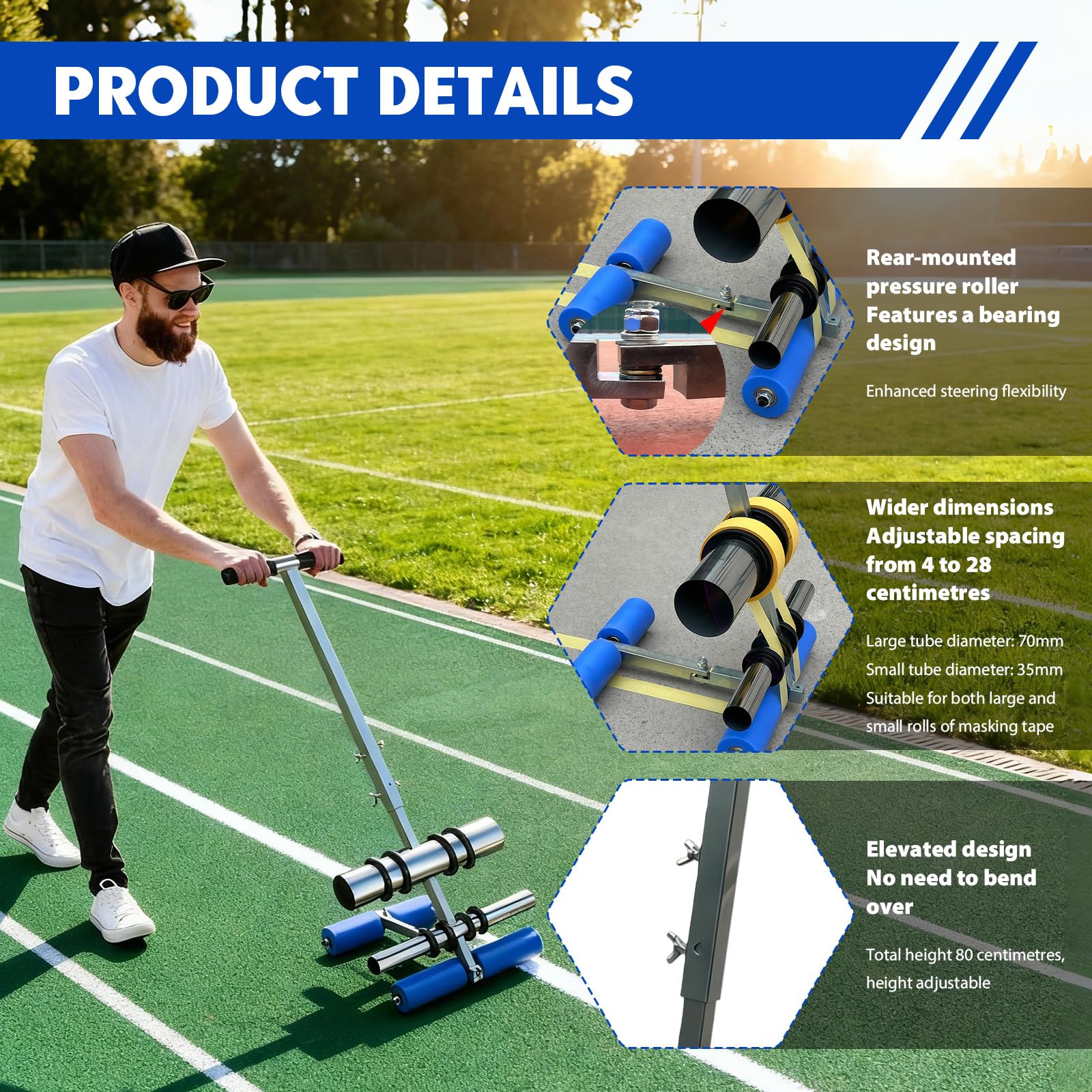 Nastro adesivo per marcatura, manuale per pavimenti, applicatore per pittura Lane Marking Sports Storage Areas Draw Iines and Circles