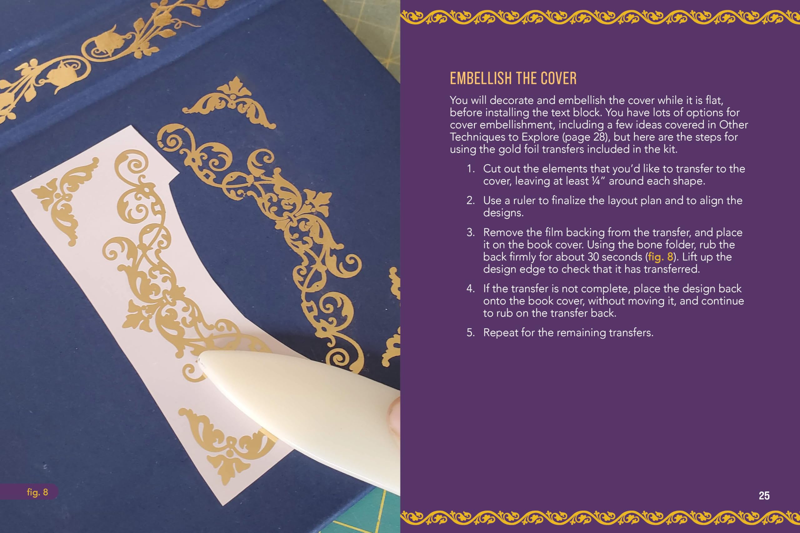 Bookbinding Kit: Transform Your Favorite Book into a Deluxe Edition - Includes: Chipboard, Cover Paper, Decorative Endpapers, Bone Folder, Gold Transfers, Bookbinding Glue, Foam Brush, Mull Cloth