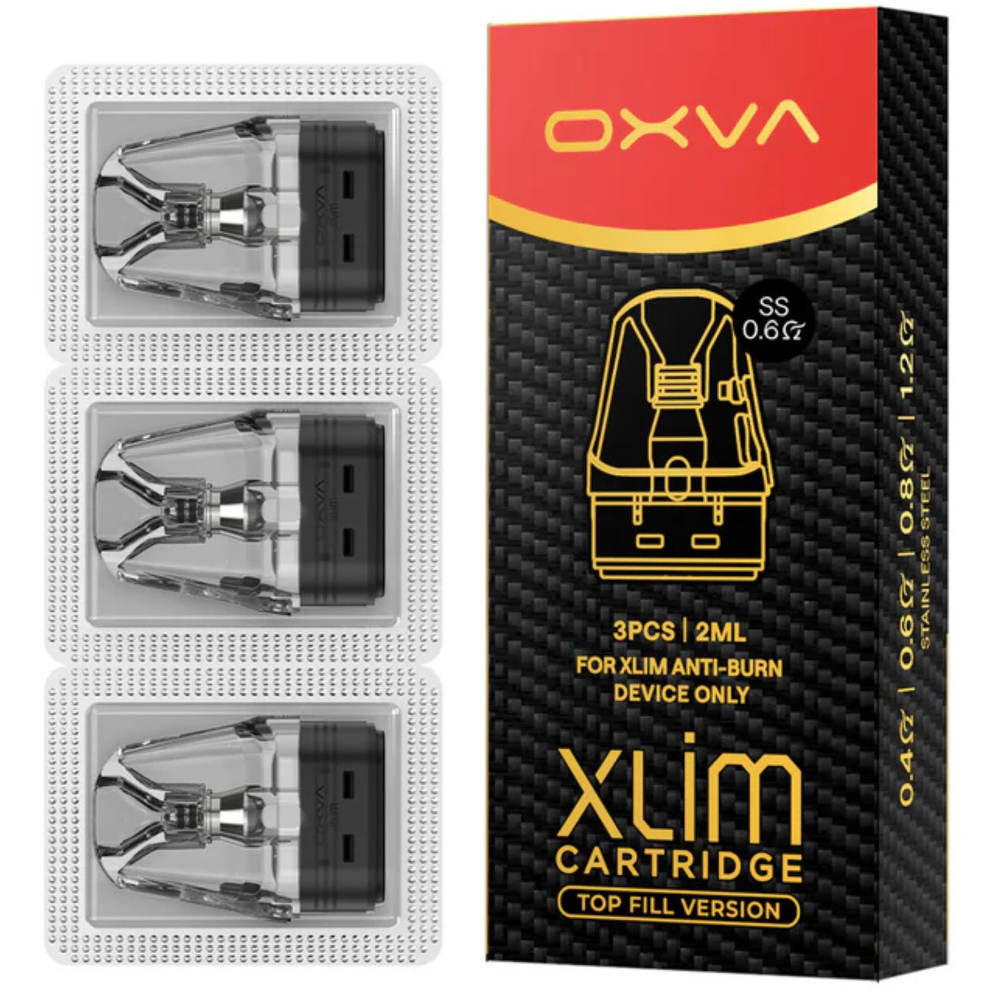oxva xlim anti burn OXVA XLIM Top Fill SS Replacement Pods – 3-Pack