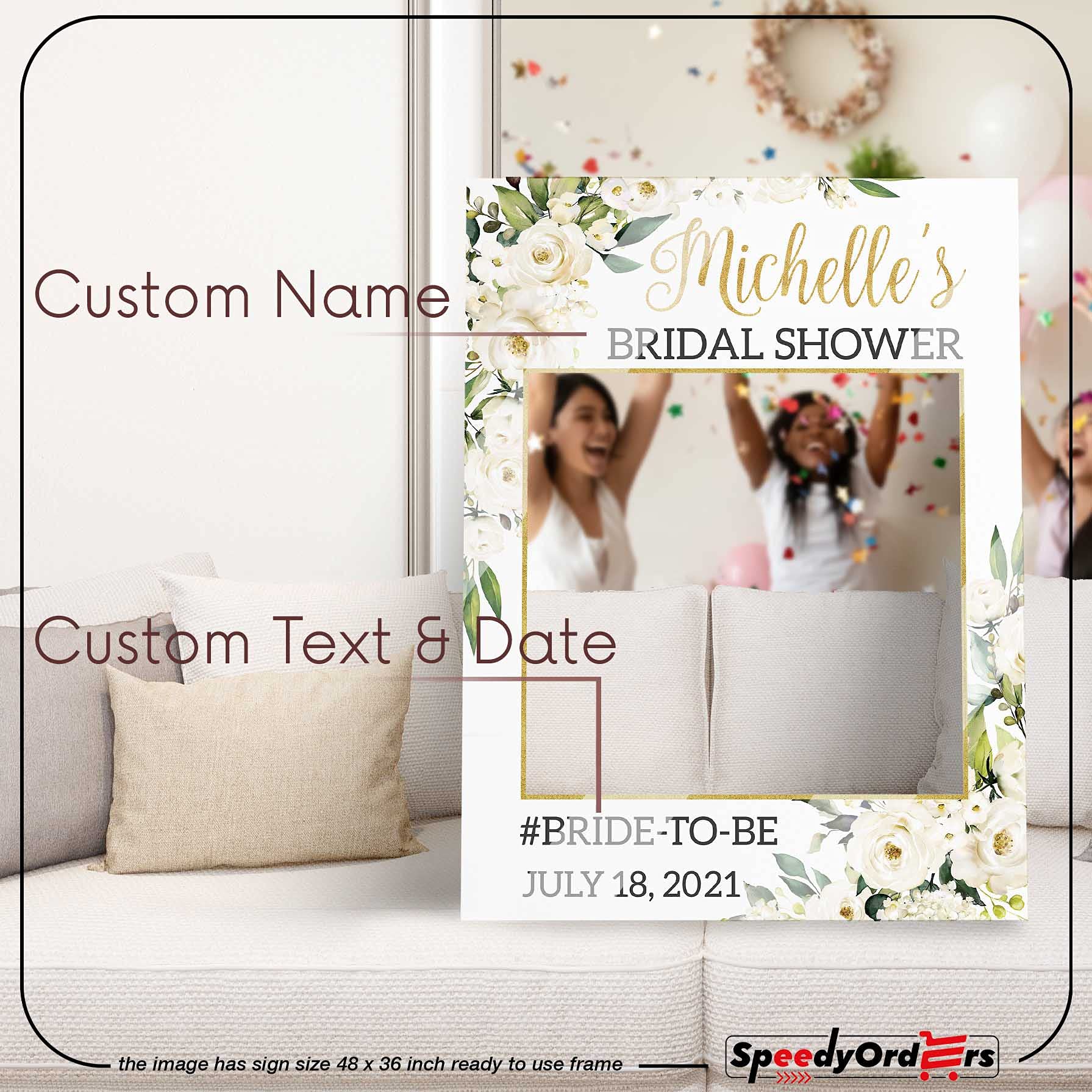Floral Bridal Shower Photo Booth Frame Personalized Bridal Shower