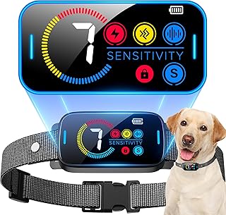 Bark Collar for Large Medium Dogs Smart Ultrasonic Dog Bark Collar Deterrent Device Rechargeable Anti Barking Collar with ...