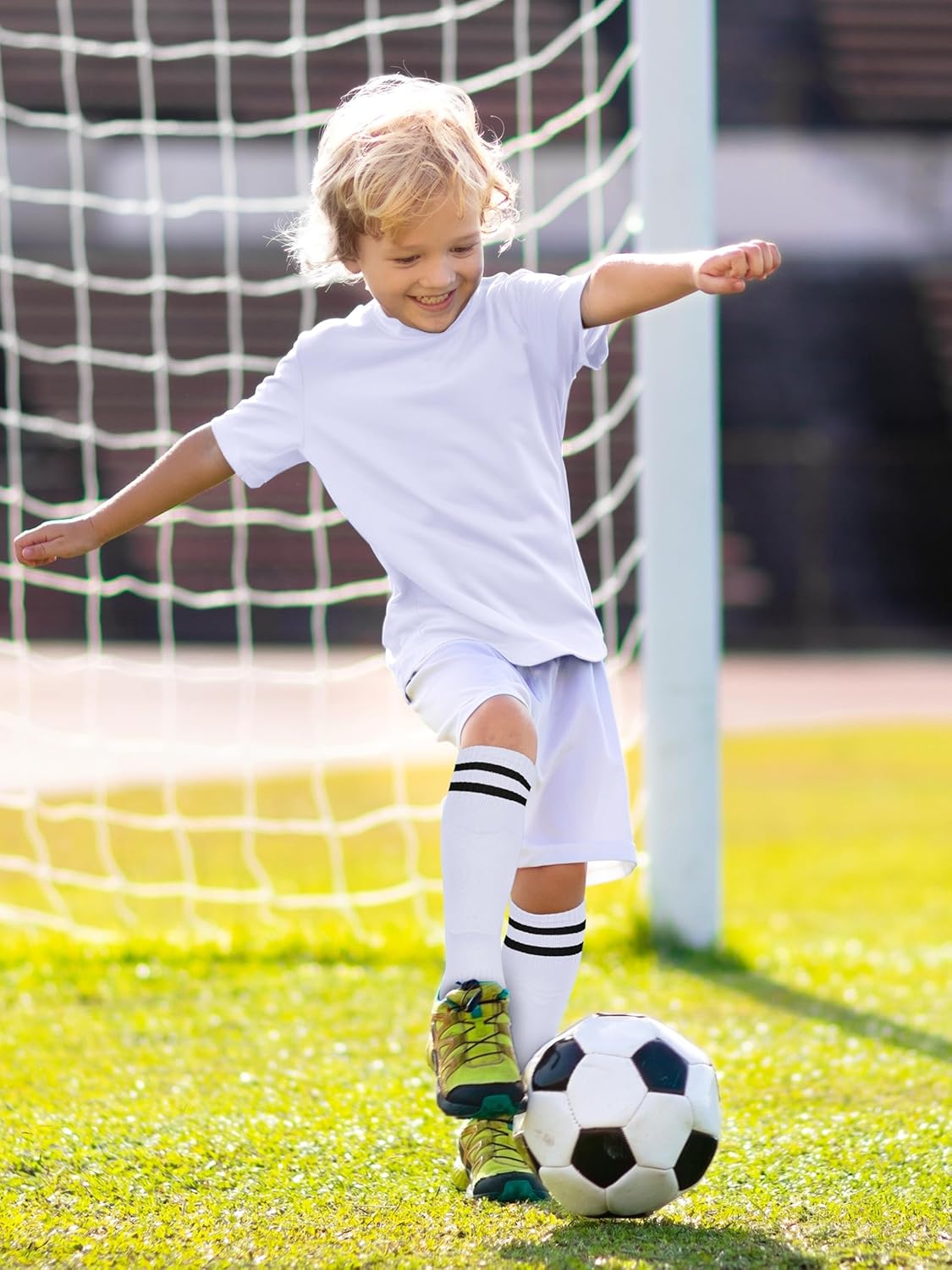 2 Pairs Kids Soccer Shin Guards and Socks Set Toddler Shin Pads Protective Gear for Boys Girls Ages 3-15, Perfect for Play Training or Games Inspired by The World Cup - Image 5