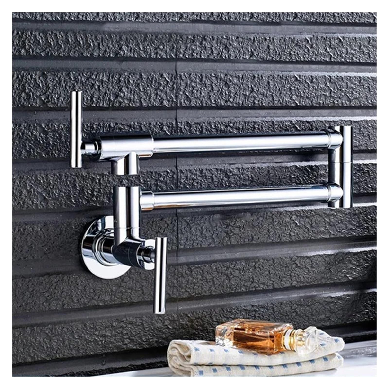 Ewsdsfs Chrome B Folding Single Kitchen Faucet Sink Pot Filler Cold Water Wall Mount Tap Brass Faucets Rushed Nickel Oil Rubbed(Chrome B)