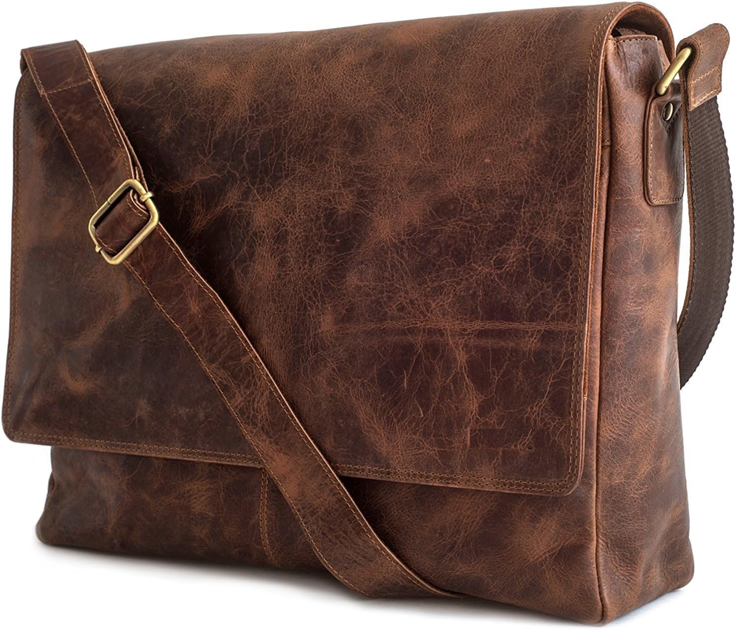 CS Leather Messenger and Satchel in Vintage Style Laptop Macbook Case Travel Satchel for men and Women