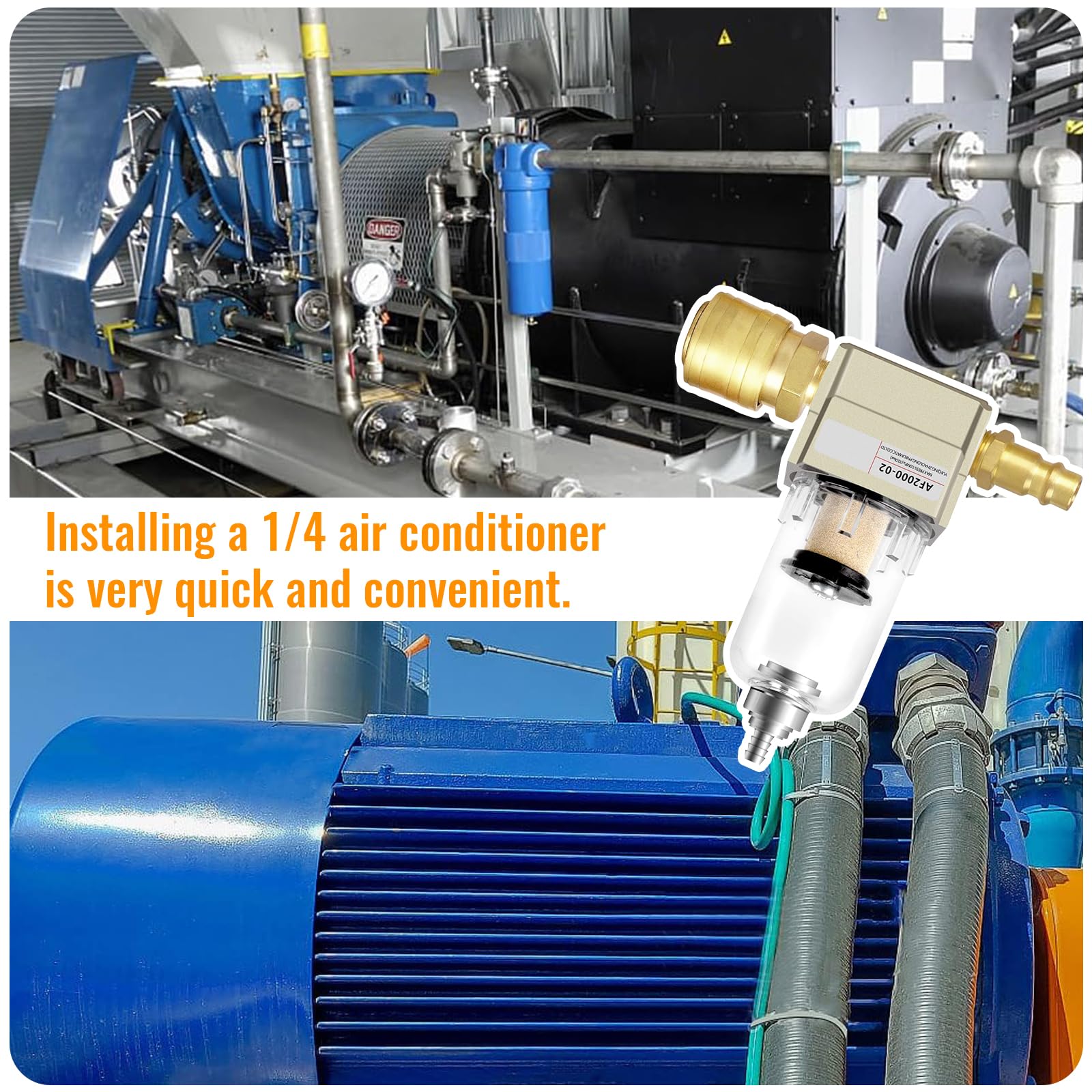 Separatore Acqua Aria Compressa 1/4'' - Filtro Regolatore Per Compressori, In Lega Di Alluminio, Con Attacco Rapido - Foto 12