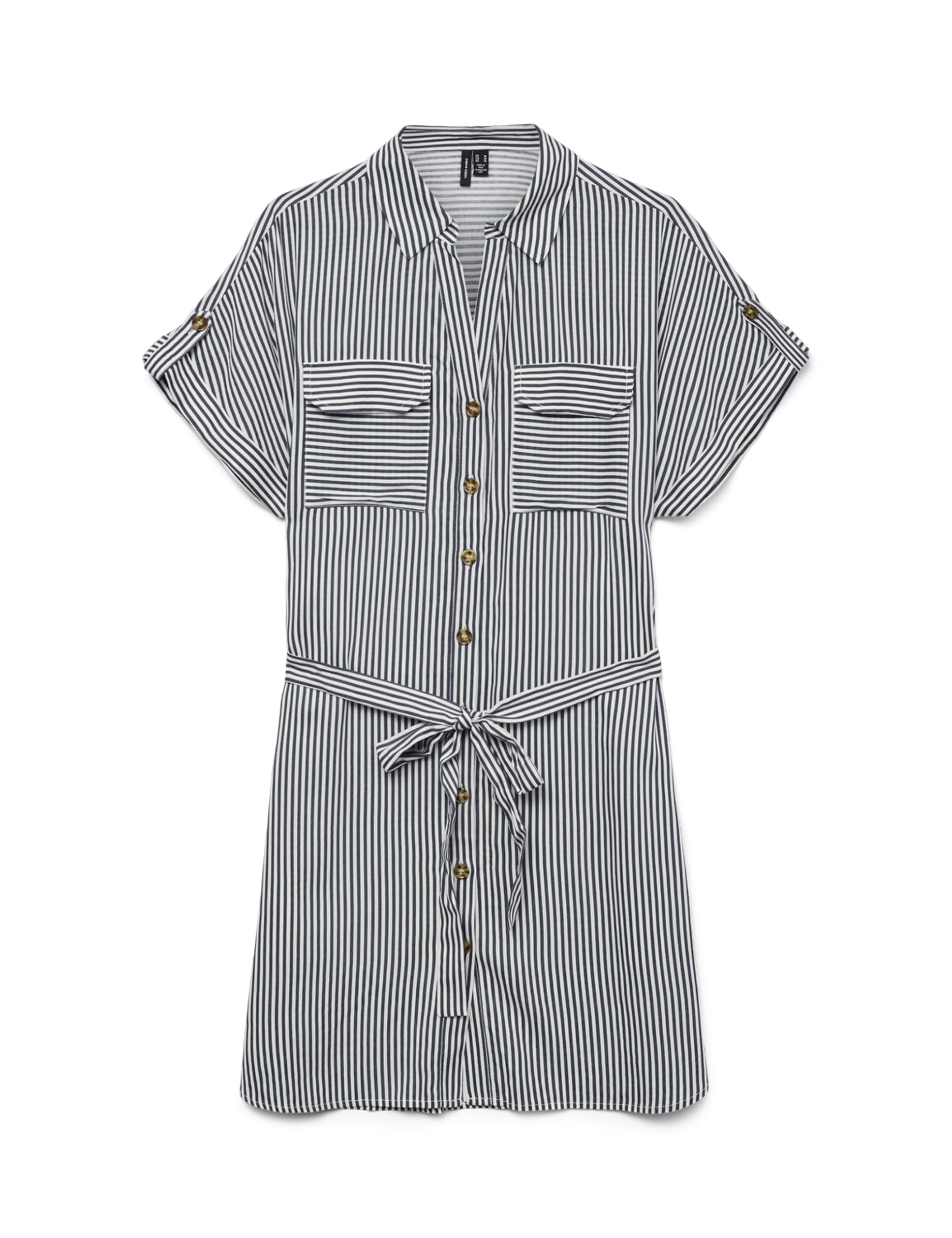 VERO MODA Women's Vmbumpy SS Short Shirt Dress WVN Ga Noos, India Ink, S