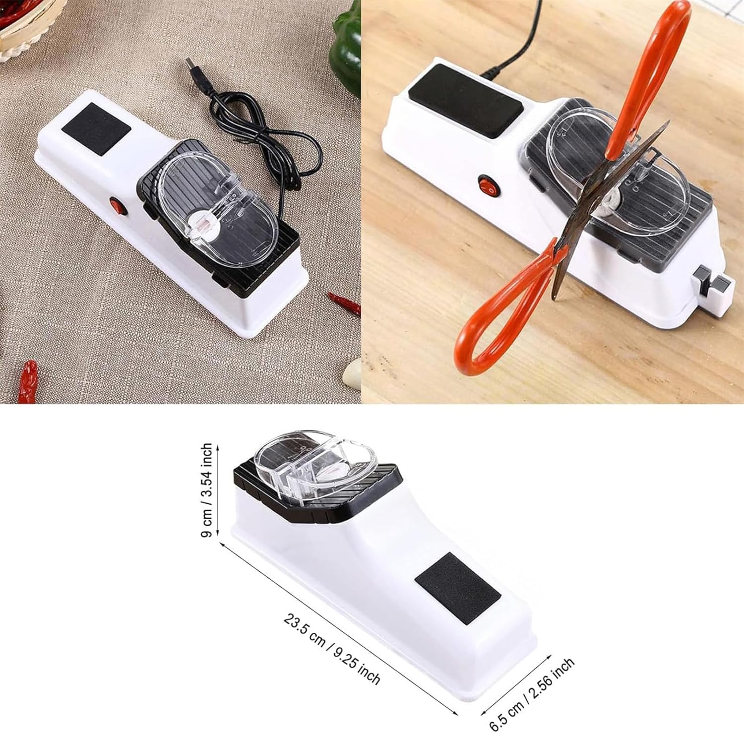 Electric Knife Sharpener, Knife Sharpener Electric, Professional Electric Knife Sharpeners for Kitchen Knives, 3s Fast Sharpening, Stable Non-slip Base (1pcs)