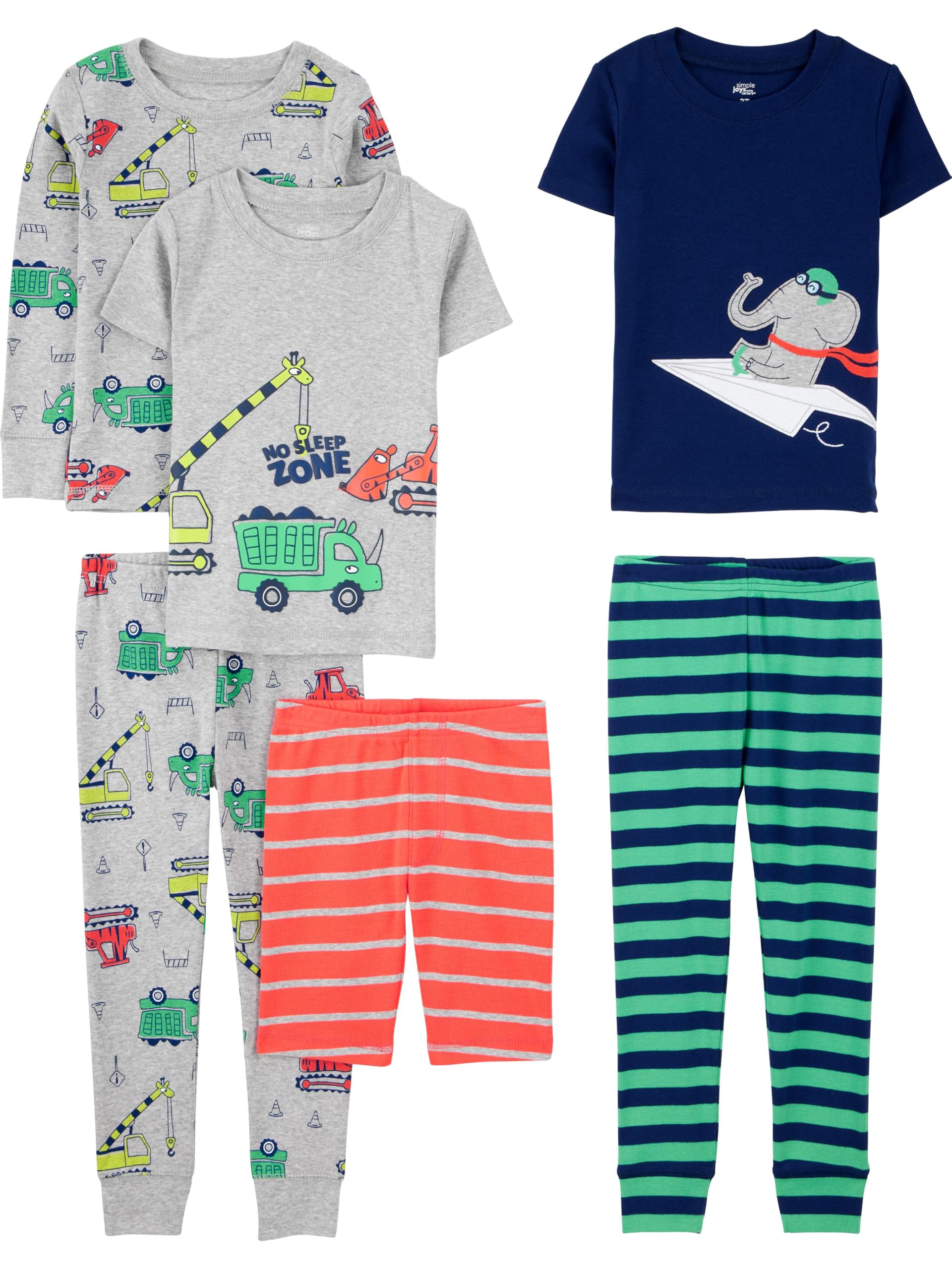 Simple Joys by Carter's Baby-Boys 6-Piece Snug Fit Cotton Pajama SetPajama Set