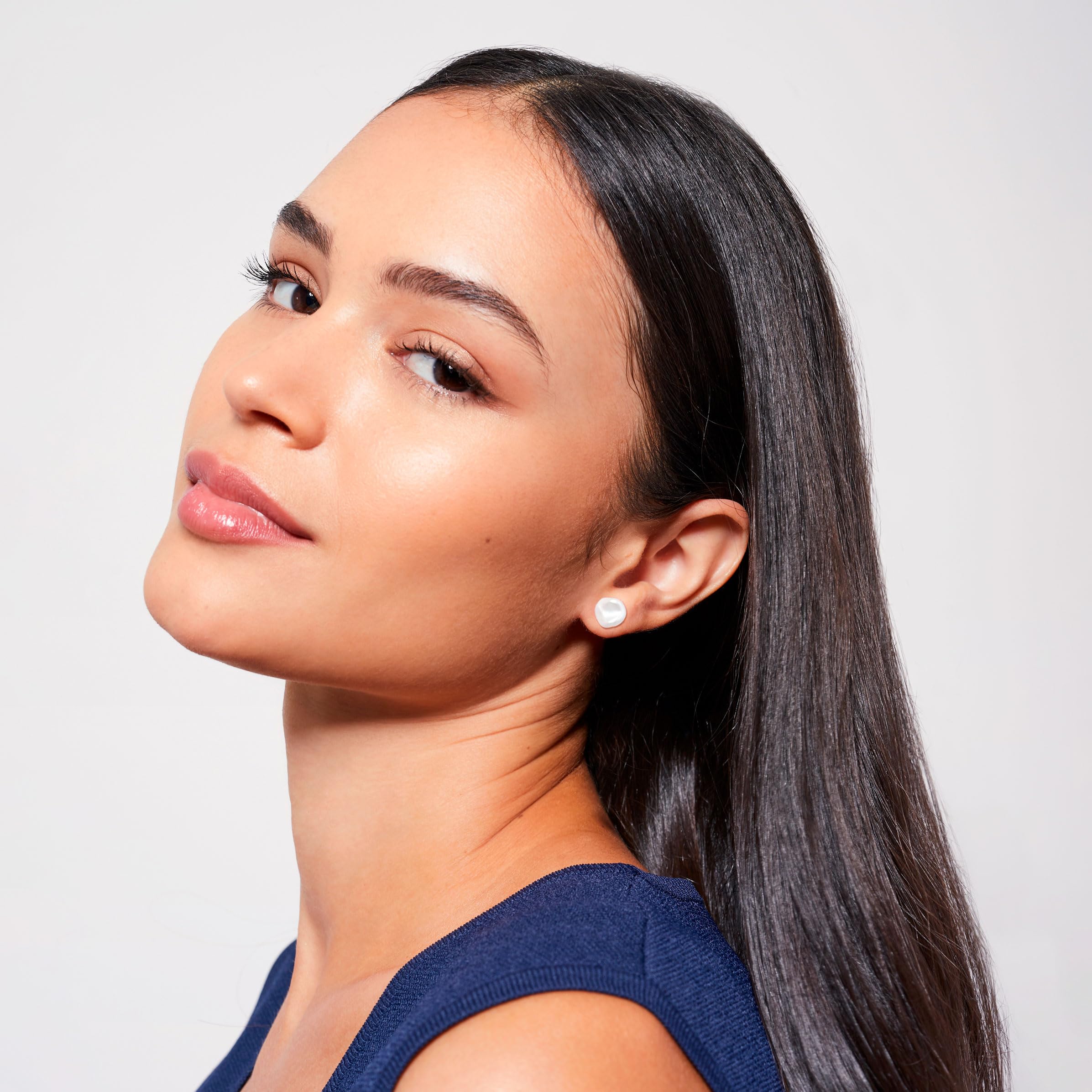 Damen Perlenohrringe Barocke Keshi Süßwasser Zuchtperlen in Weiß und Grau von SECRET & YOU - Perlen Ohrstecker Sterling Silber 925 - Erhältlich in 10 Größen von 7 mm bis 16 mm