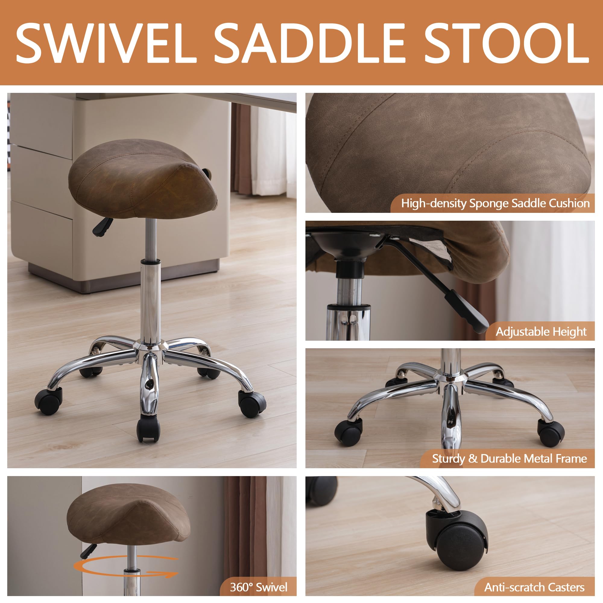 Tabouret de selle ergonomique pour chaise dentaire, chaise de dentiste avec dossier large