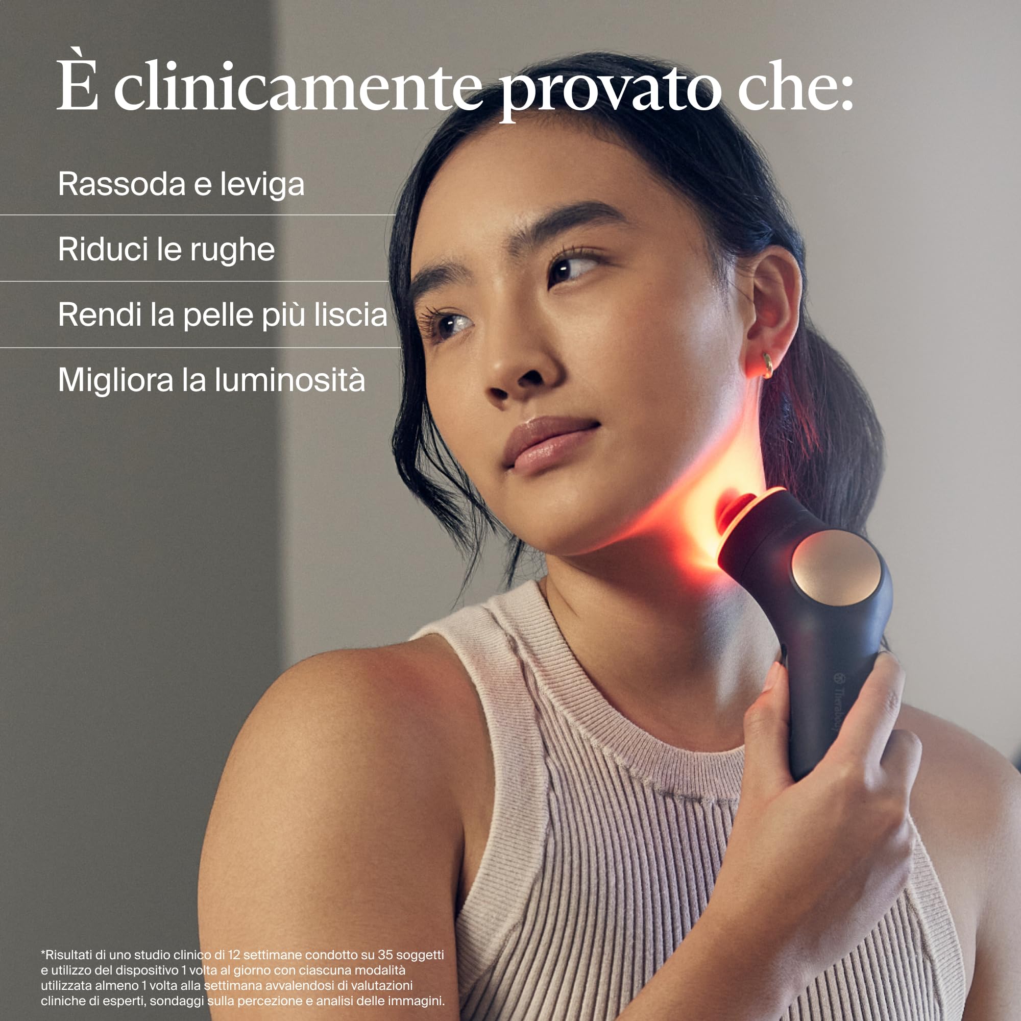 TheraFace Pro, massaggiatore facciale portatile, dispositivo elettrico compatto per la cura del viso e della pelle, trattamento microcorrente 8 in 1 e anelli per terapia della luce a LED, nero