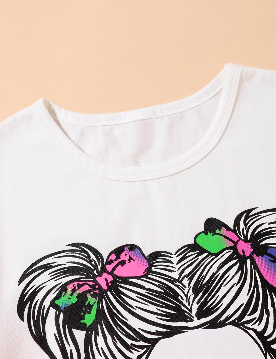 Girls Clothes, Teen Girl Clothes Sweetie-Girl Print Short Sleeve Tops Tie Dye Long Pants 2 PC Sweatsuits Set 6-14 - Image 4