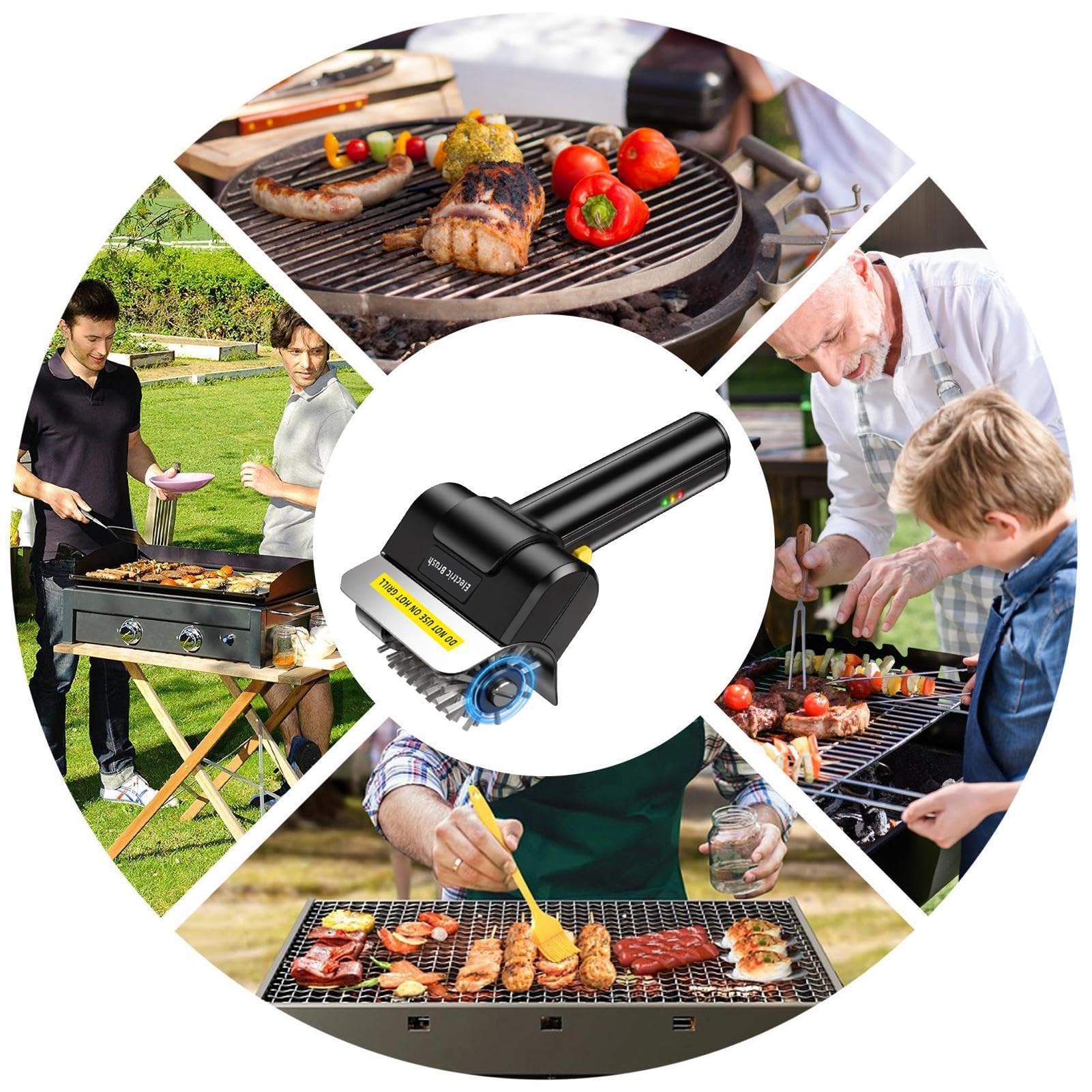 Cepillo Eléctrico para Barbacoa - Limpiador De Parrilla Recargable, Limpiador Recargable Inalámbrico, 90 Min De Autonomía, Herramienta Automática De Limpieza De Barbacoa para El