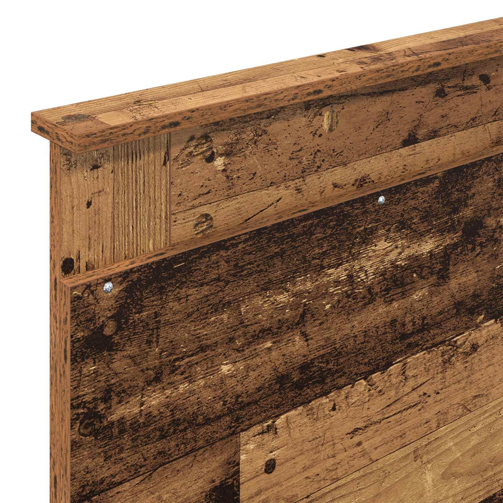 vidaXL Estructura de Cama con cajón con cabecera Madera contrachapada, Diseño de Dormitorio Moderno, soluciones de Almacenamiento, Cama Elegante, área de Descanso útil, Muebles con Estilo