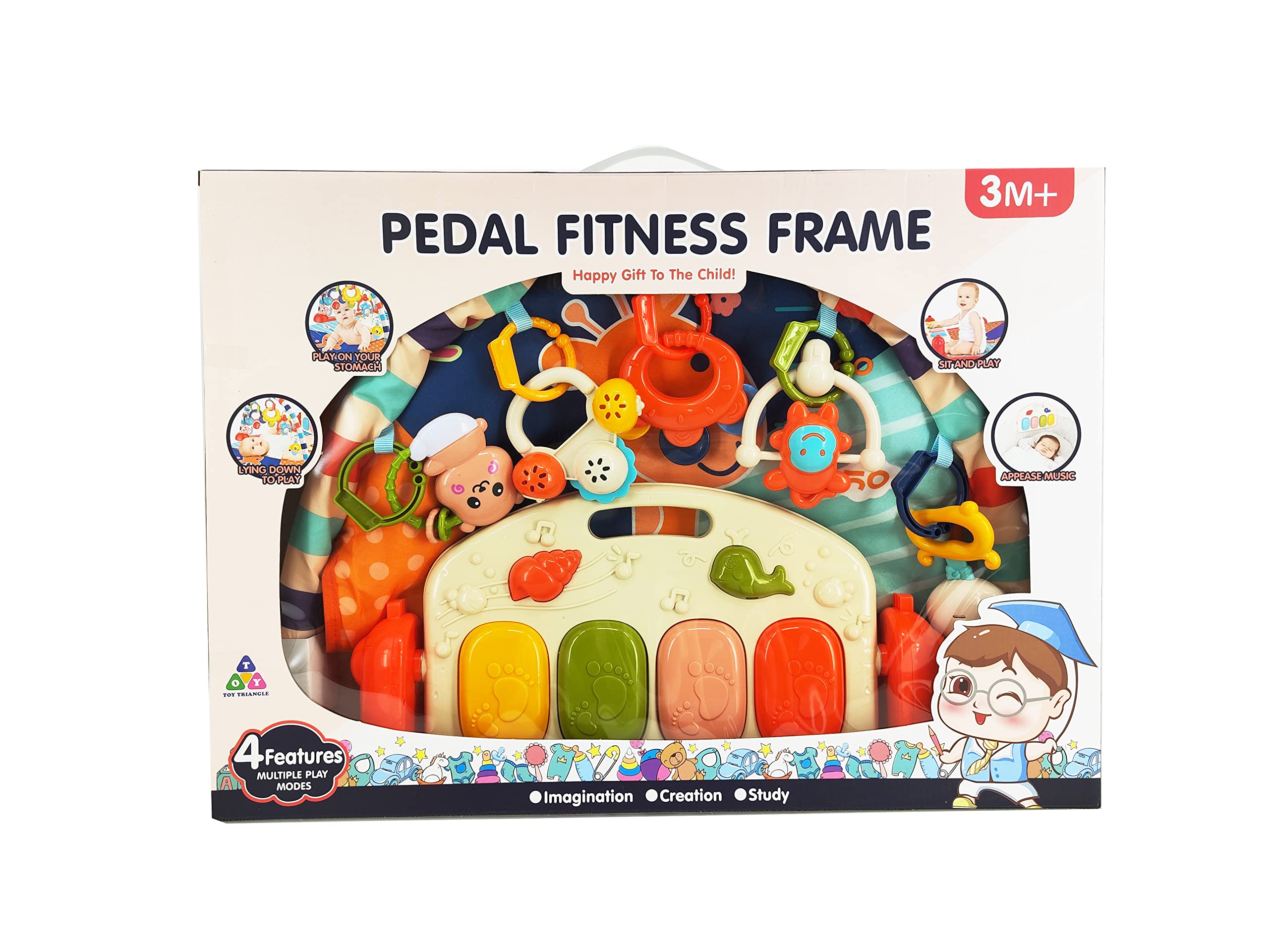 TTC Pre-schoolGeneric Pedal Fitness Frame with Piano, Infant Toys, 4 Features