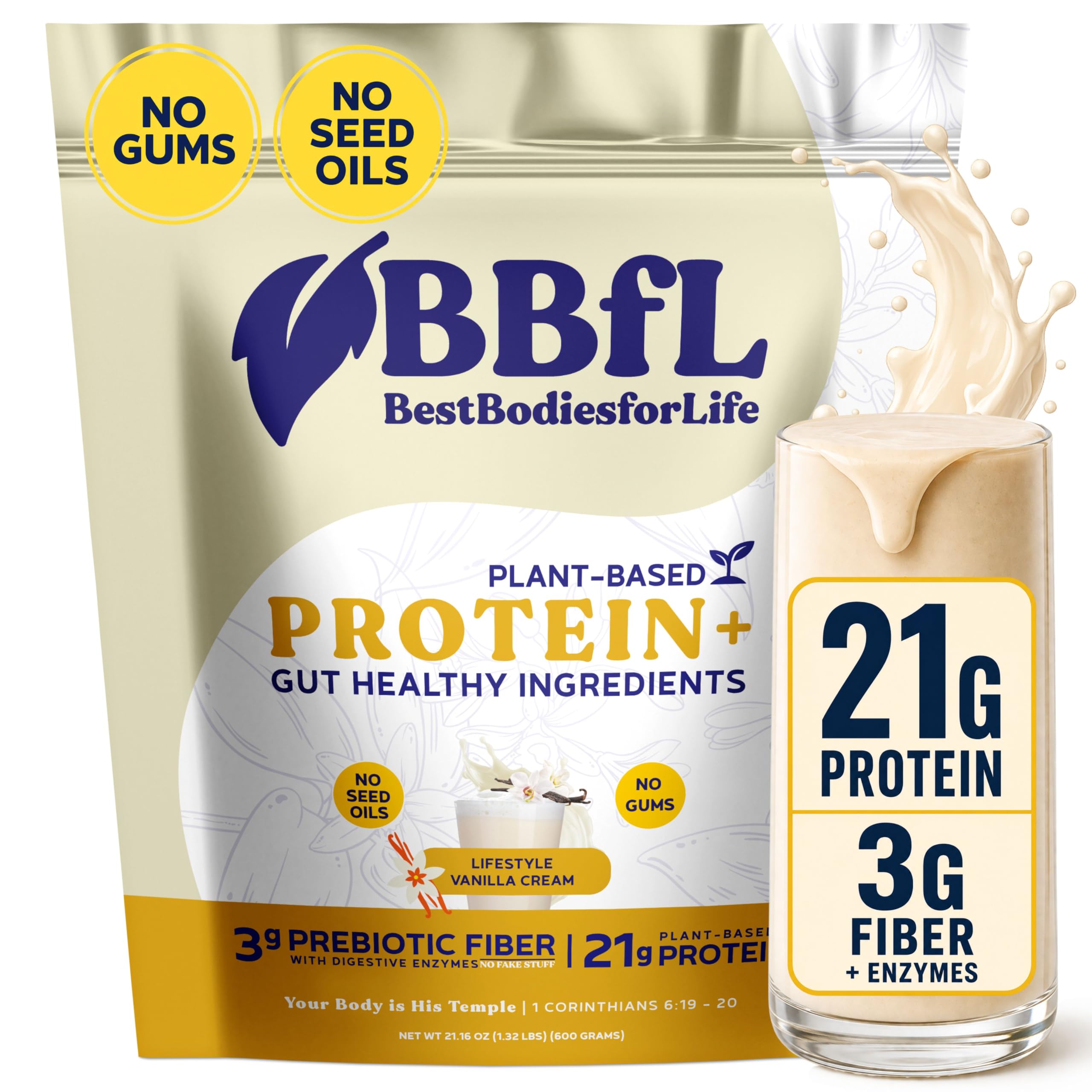 Amazon.com : BBfL Plant-Based Protein Shake – 21g Vegan Protein