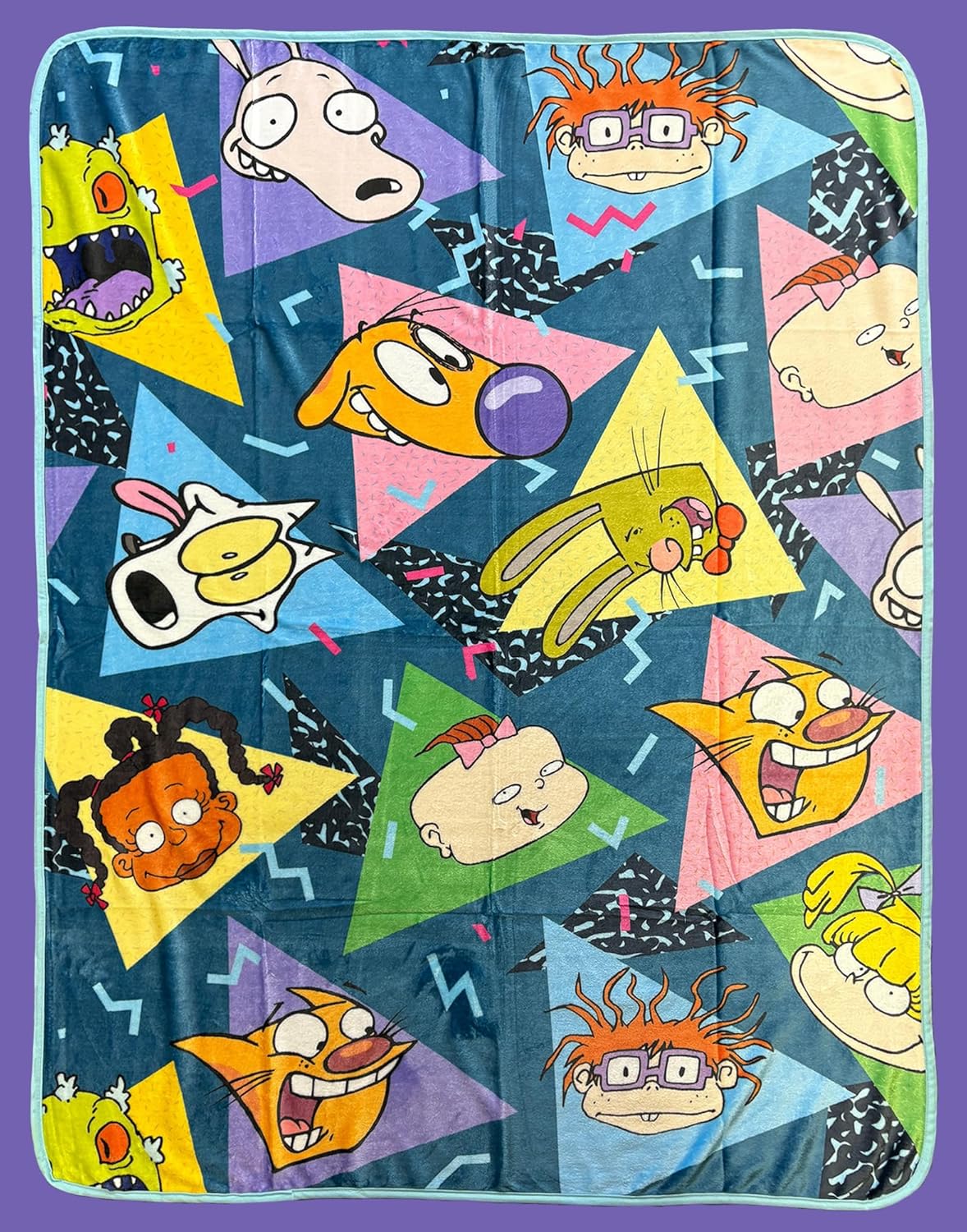 Surreal Entertainment Nickelodeon Blanket 90's Inspired All-Over Character Design Plush Fleece Throw 46" x 60" - Image 5