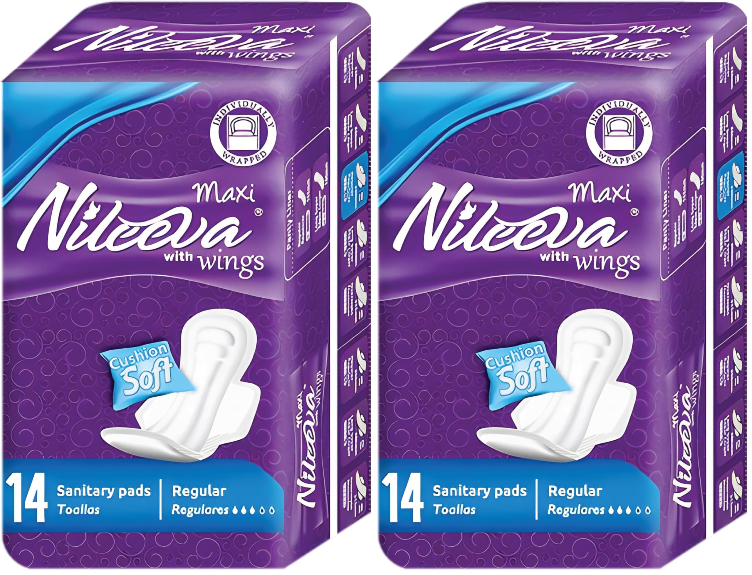 Care Maxi Sanitary Napkins with Wings – (14 Pads) Ultra Soft, Super Absorbency &amp; Individually Wrapped (Pack of 2)