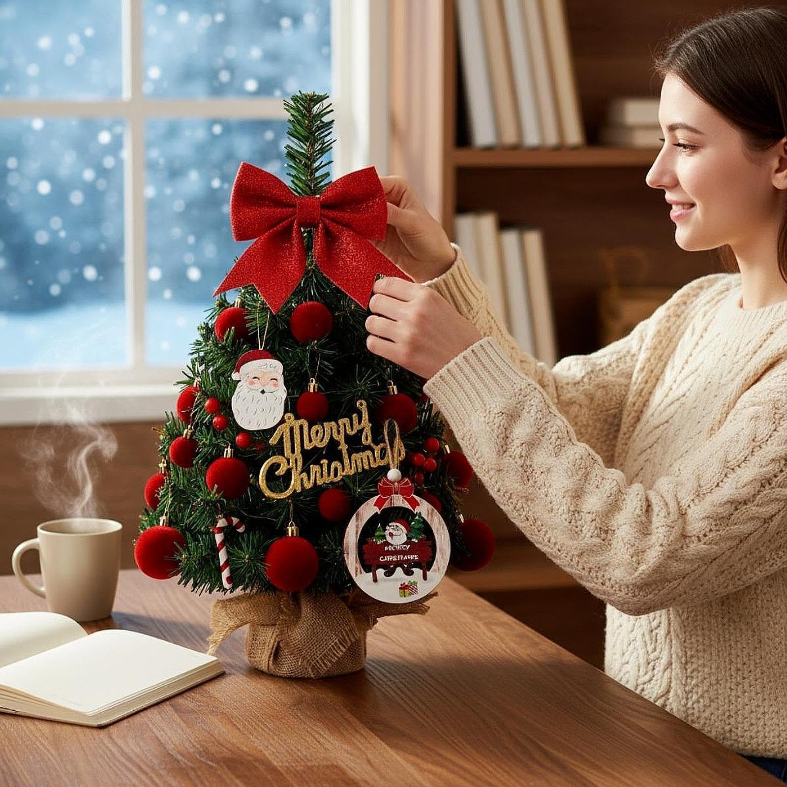 Sharplace Mini Adornos para de Navidad, Figura de de Navidad, Regalo Creativo para Inauguración de Casa, Decoración Navideña para Interiores,