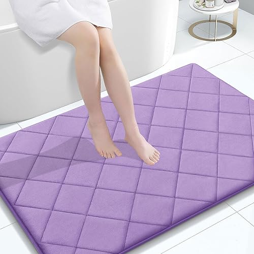 Miniatura 121 de OLANLY Tapete de baño de espuma viscoelástica de 24 x 16 pulgadas, ultra suave y absorbente, lavable a máquina, cómodo tapete de baño para suelo de