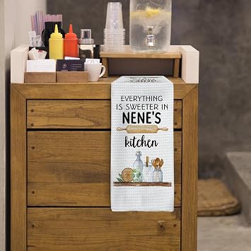 Nene's Kitchen Towels - Nene Gifts for Grandma: Hand, Dish, and Tea Towels for Kitchen, Christmas, and Mother's Day - 16x24 Inch
