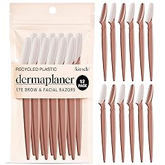 Kitsch Dermaplane Razor for Women Face - Face Razors for Women and Men - Eyebrow Trimmer, Shaver, Recycled Plastic Dermaplaning and Skin Care Tool - Terracotta, 12 pcs