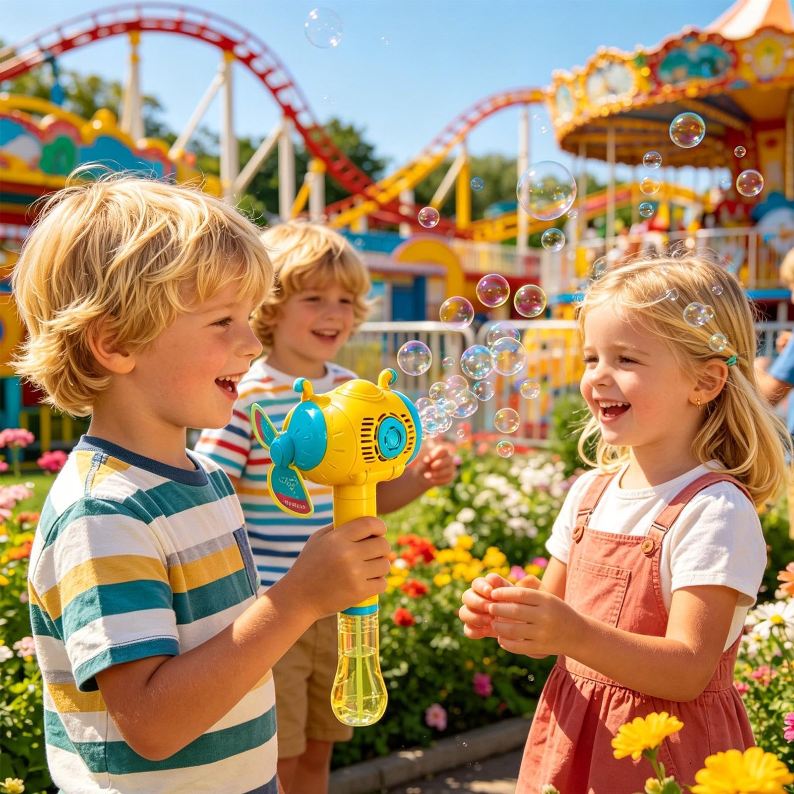 Máquina de Burbujas para Niños Regalos para Molino Eléctrico con Pilas