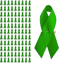 100 PCS Ribbon Pin Cancer Awareness Ribbon Pins Polyester Satin Pins for Charity Event Survivor Campaign Favors Supplies