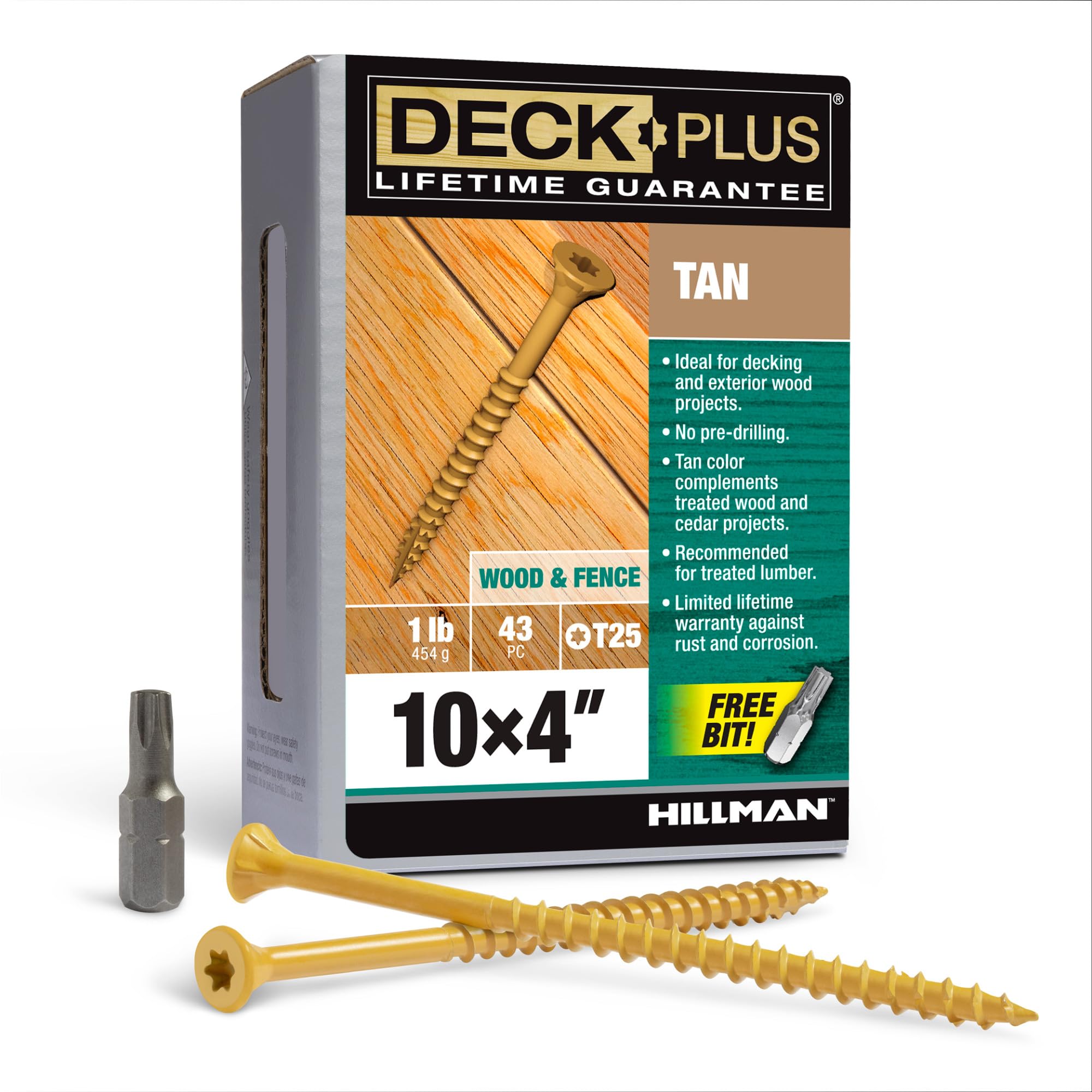 Deck Plus Tan Deck Screw - 1lb Box (#10 x 3-1/2")