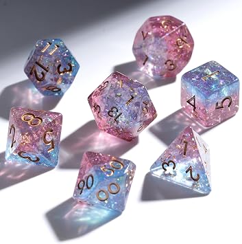 Celestial Horizon Resin Dice Set for DND - 7pc Polyhedral Set