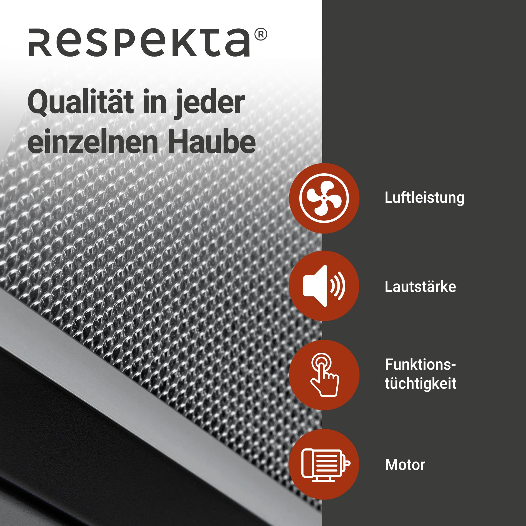 Respekta Dunstabzugshaube kopffrei 60 cm schräg Glasschirm Edelstahlrahmen Schwarz Abluft Umluft CH89060S A++ 39–59 dB